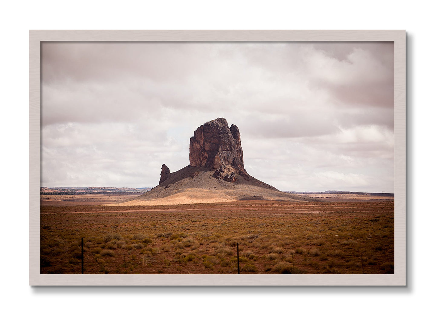 Framed photograph of Nowhere New Mexico by Dylan Ozanich, White Maple frame, Full Bleed