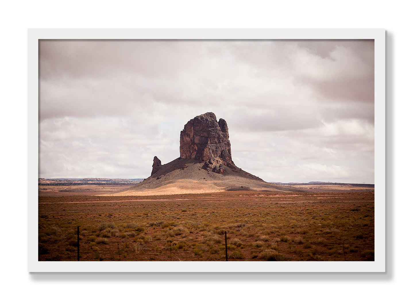 Framed photograph of Nowhere New Mexico by Dylan Ozanich, White frame, Full Bleed