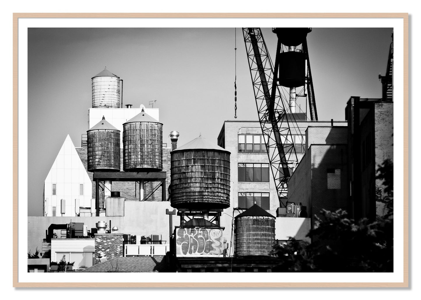 NYC by Dylan Ozanich, 48×72 print with a White Border in a Maple frame