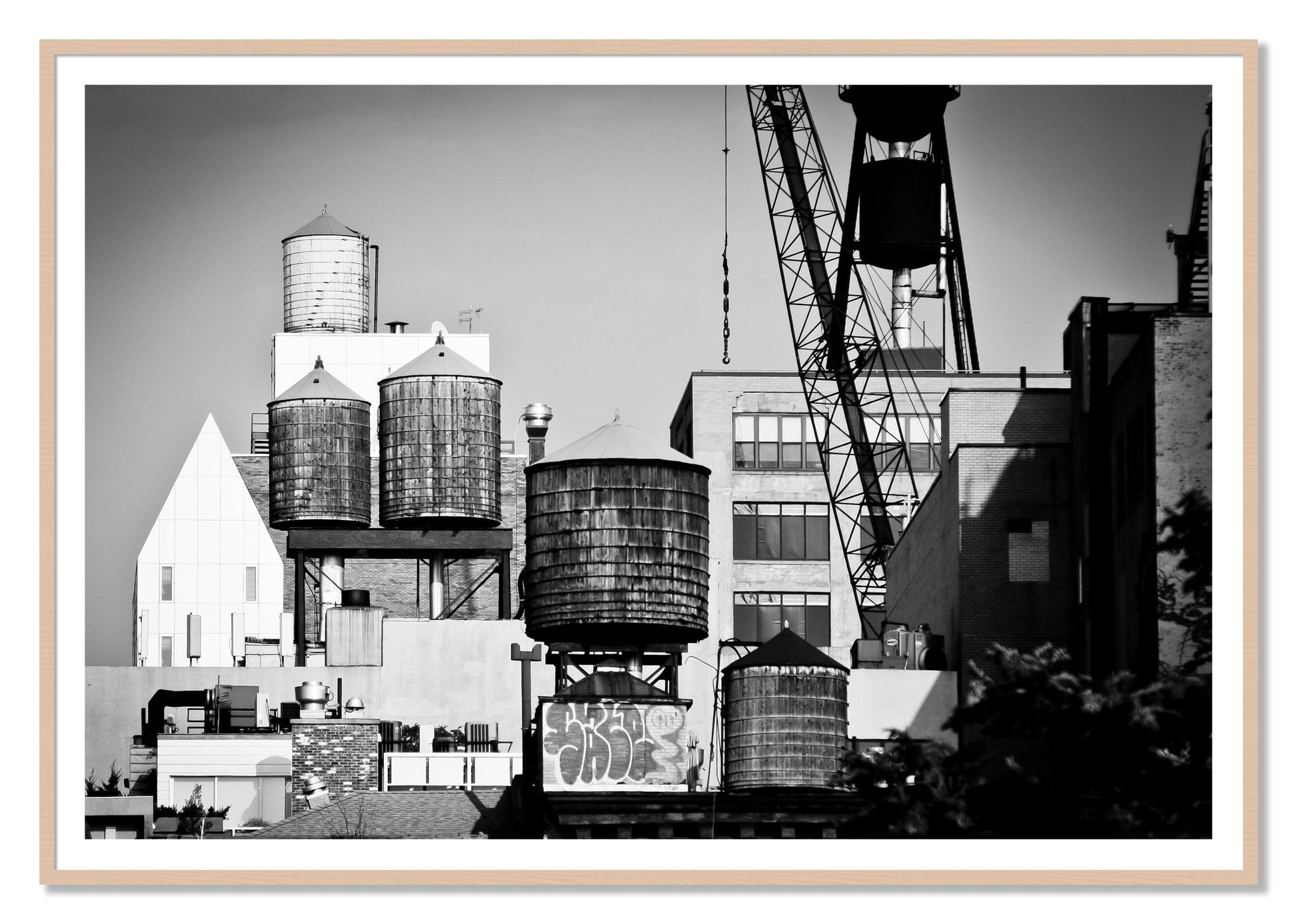 NYC by Dylan Ozanich, 48×72 print with a White Border in a Maple frame