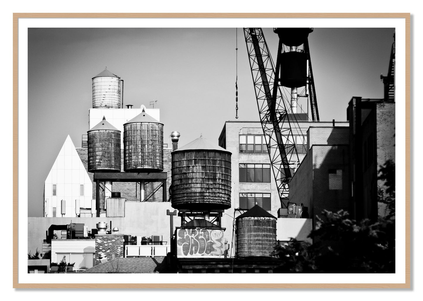 NYC by Dylan Ozanich, 48×72 print with a White Border in an Oak frame