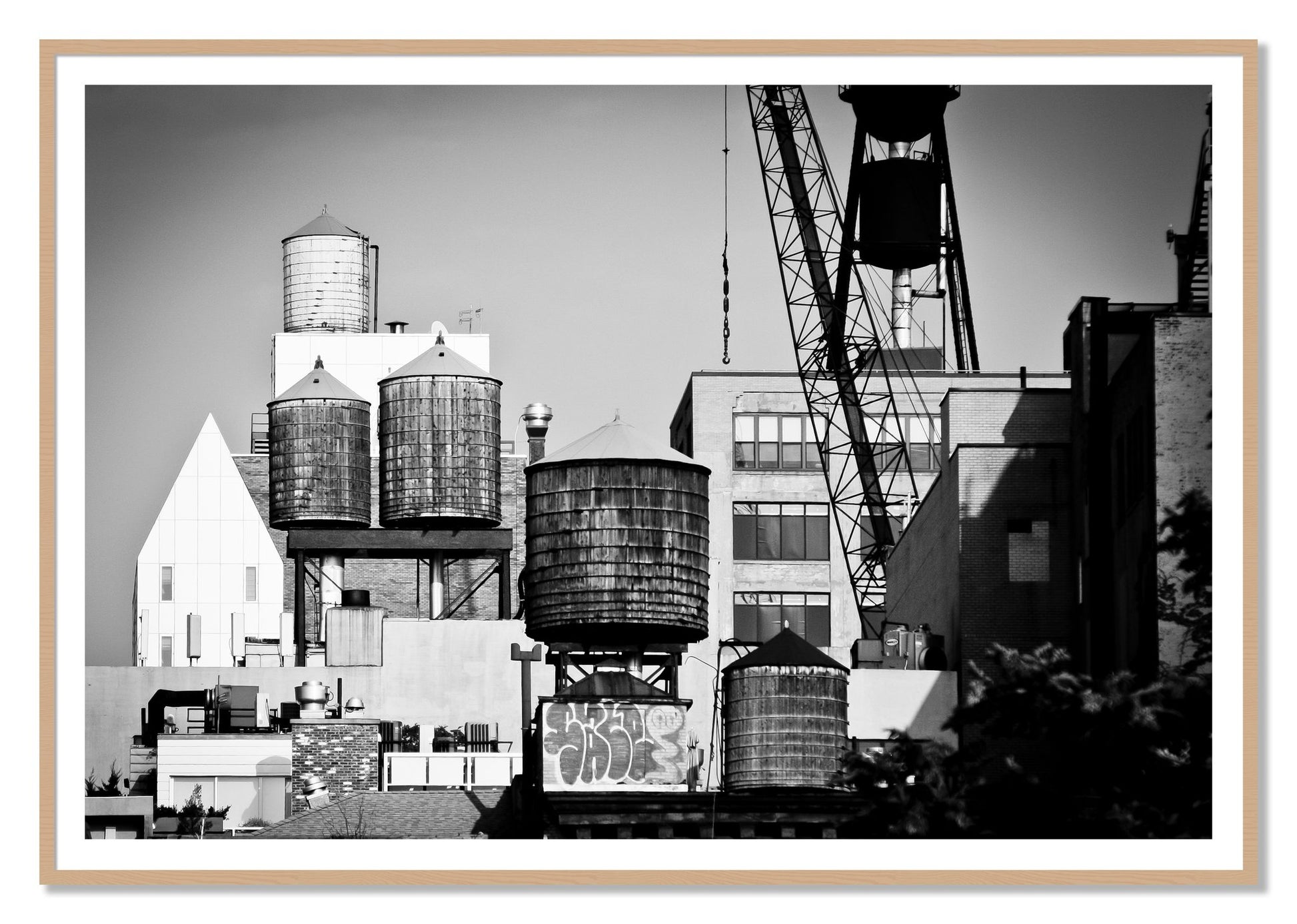 NYC by Dylan Ozanich, 48×72 print with a White Border in an Oak frame