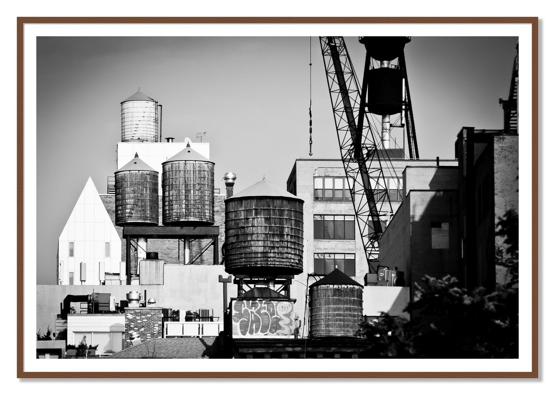 NYC by Dylan Ozanich, 48×72 print with a White Border in a Walnut frame