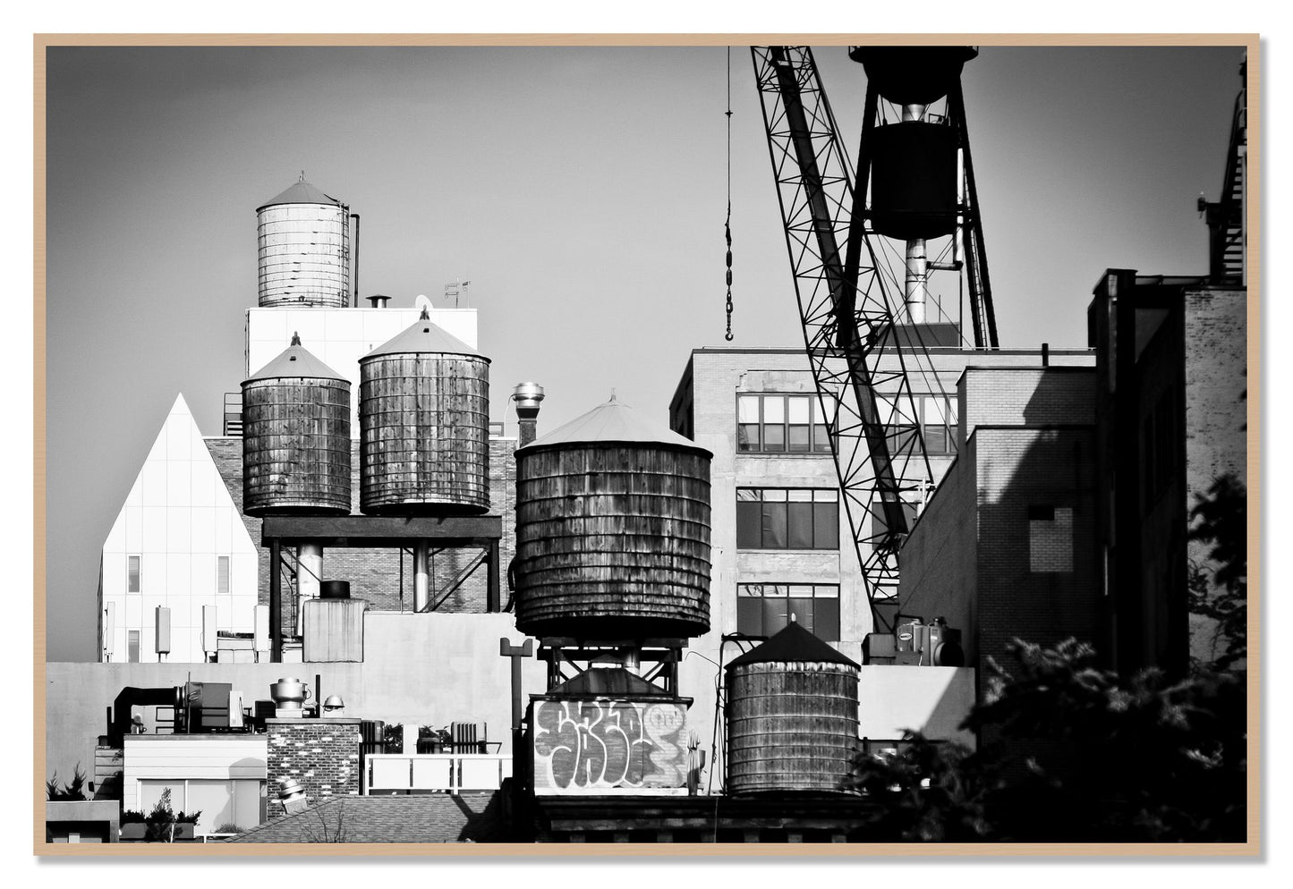 NYC by Dylan Ozanich, 48×72 Full Bleed Print in an Oak frame