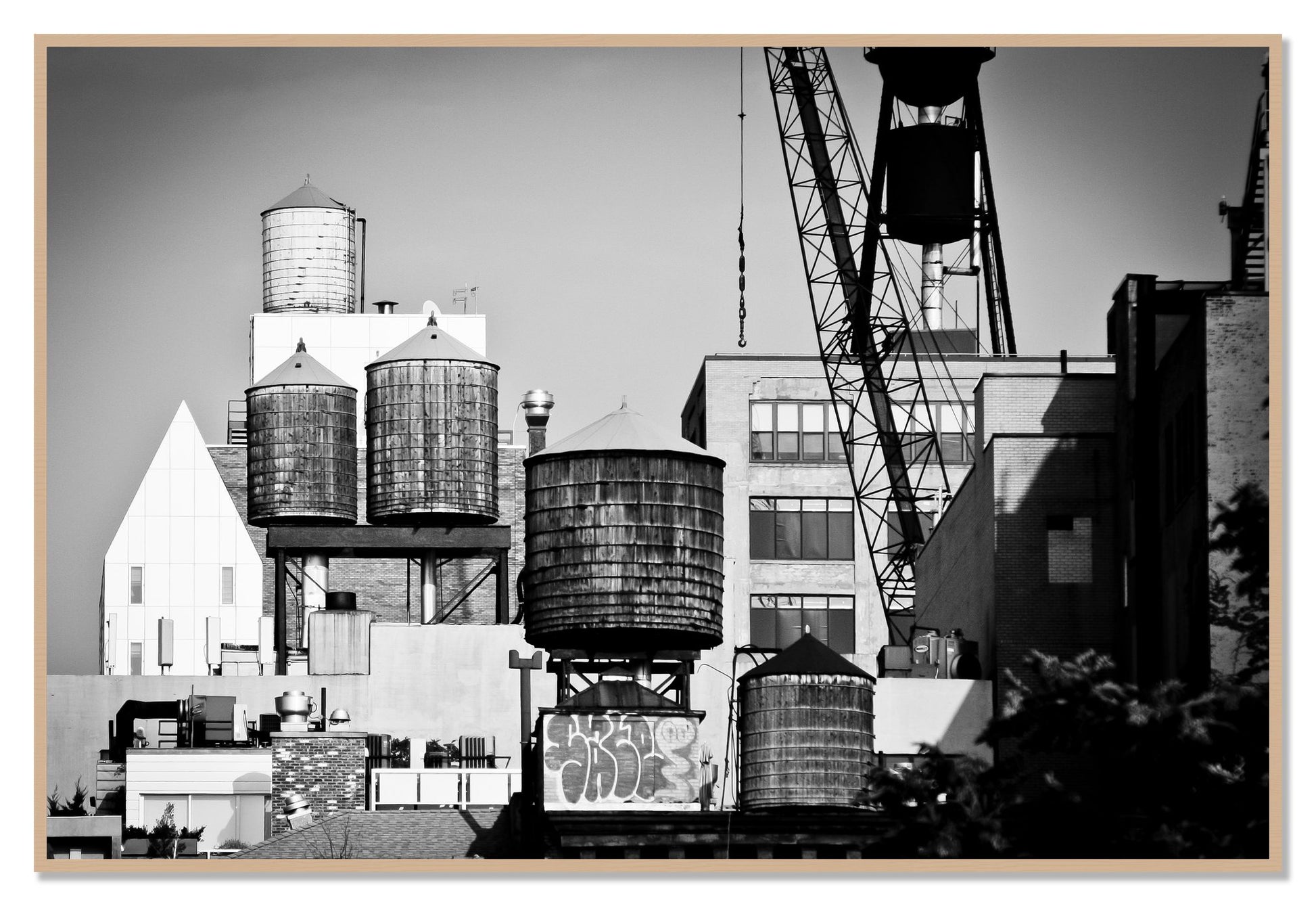 NYC by Dylan Ozanich, 48×72 Full Bleed Print in an Oak frame