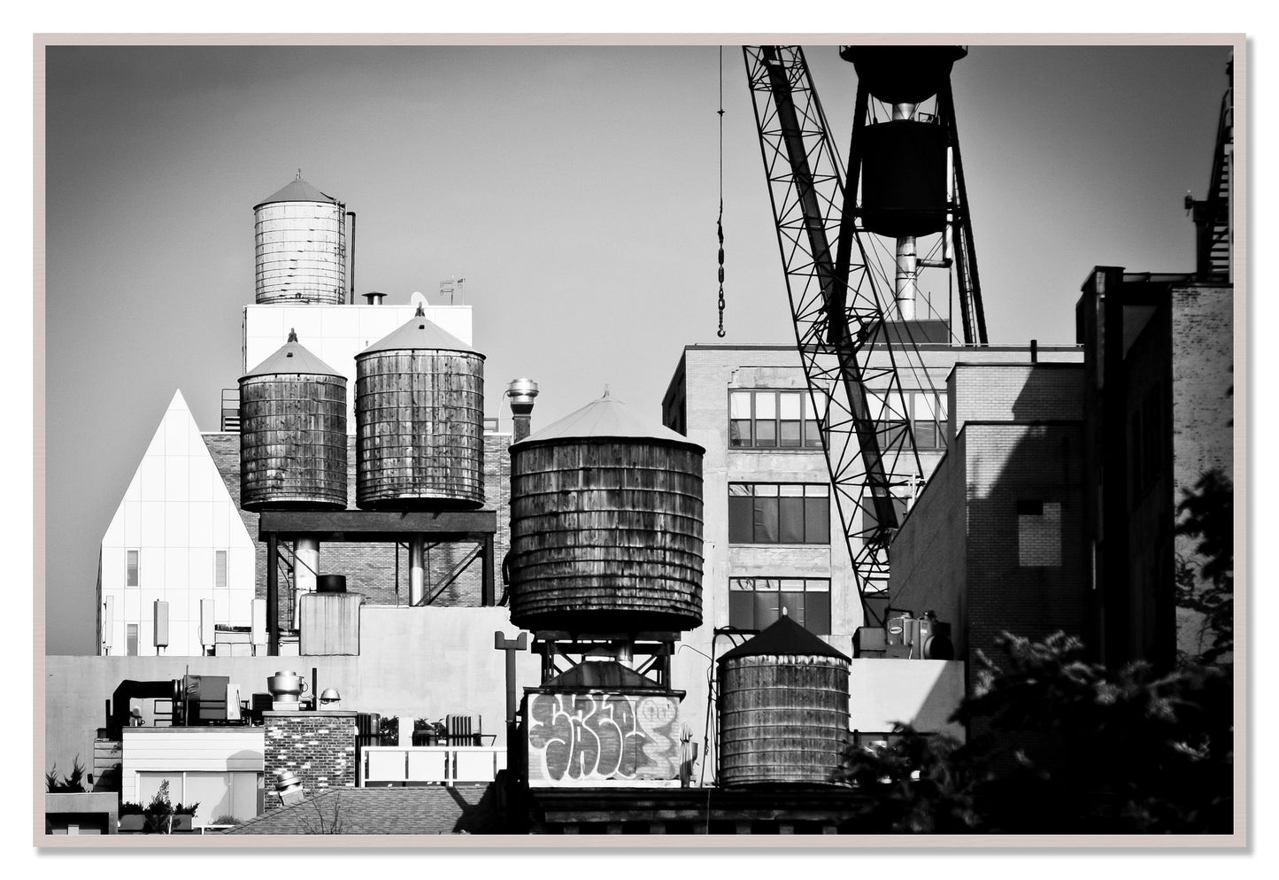 NYC by Dylan Ozanich, 48×72 Full Bleed Print in a White Maple frame