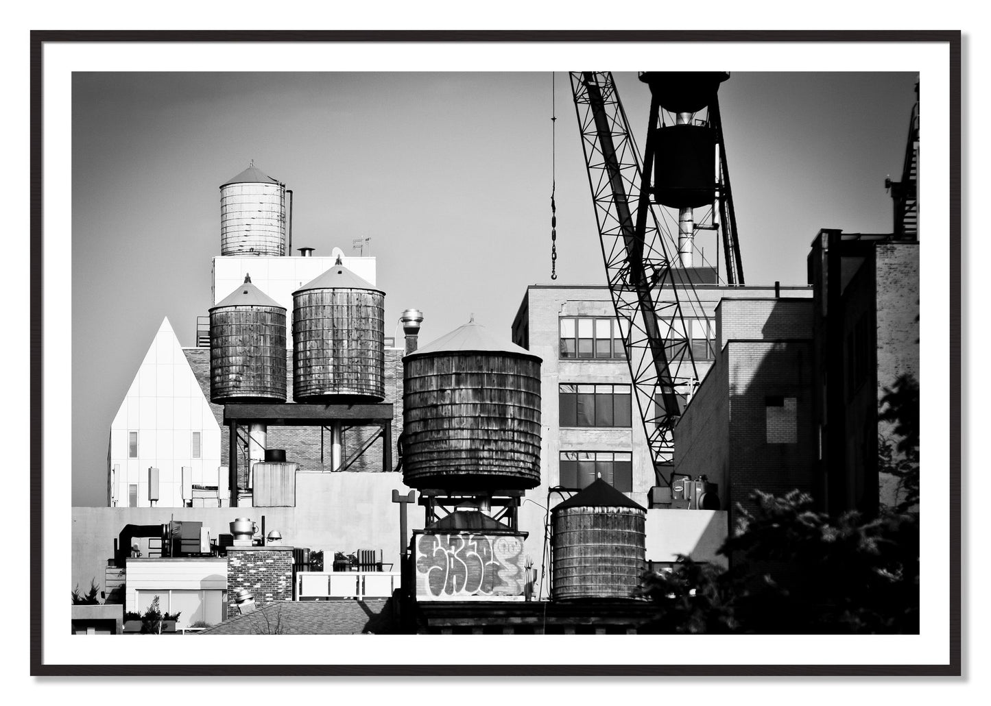 Framed photograph of NYC by Dylan Ozanich, Black Walnut frame, Borders