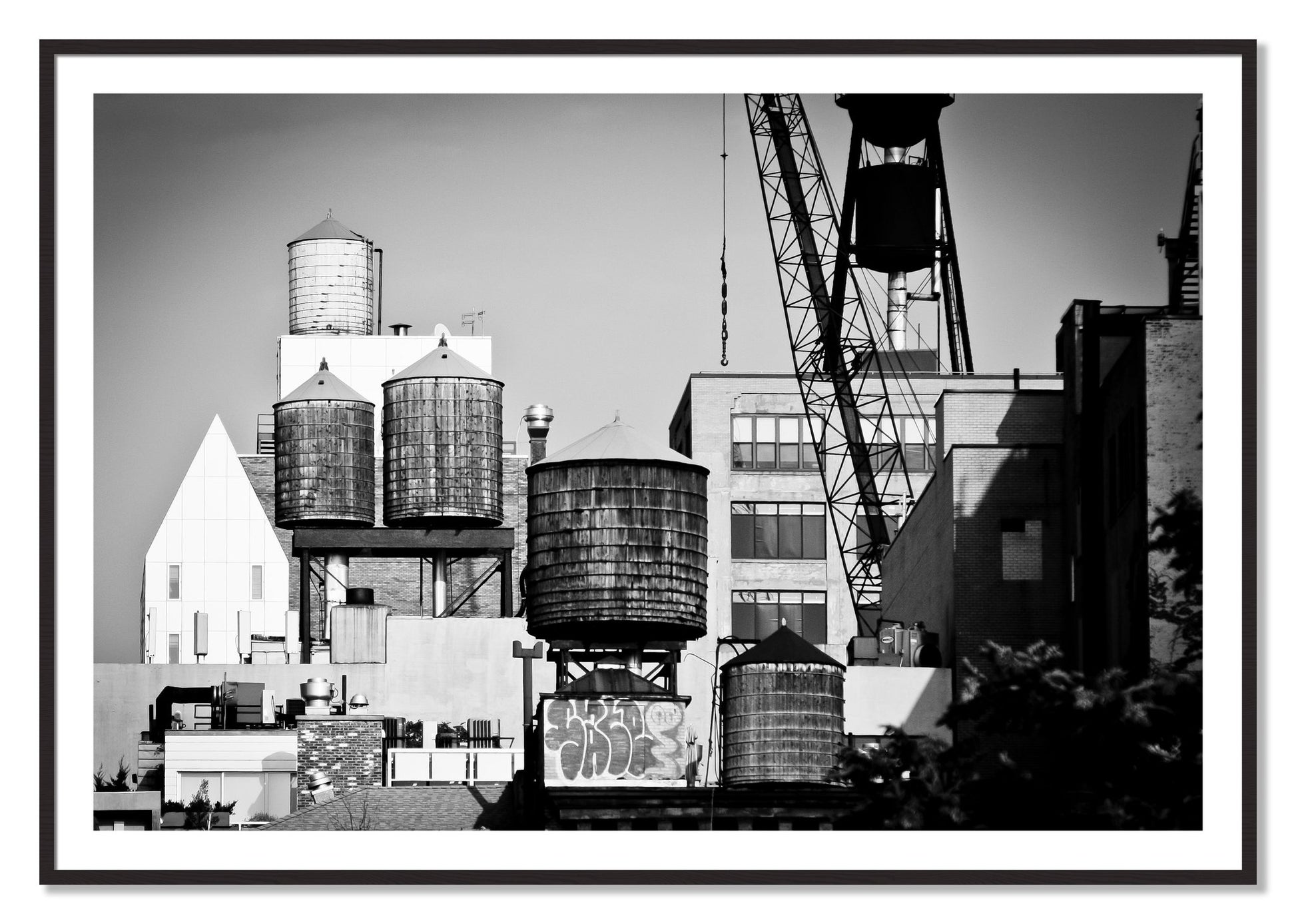 Framed photograph of NYC by Dylan Ozanich, Black Walnut frame, Borders