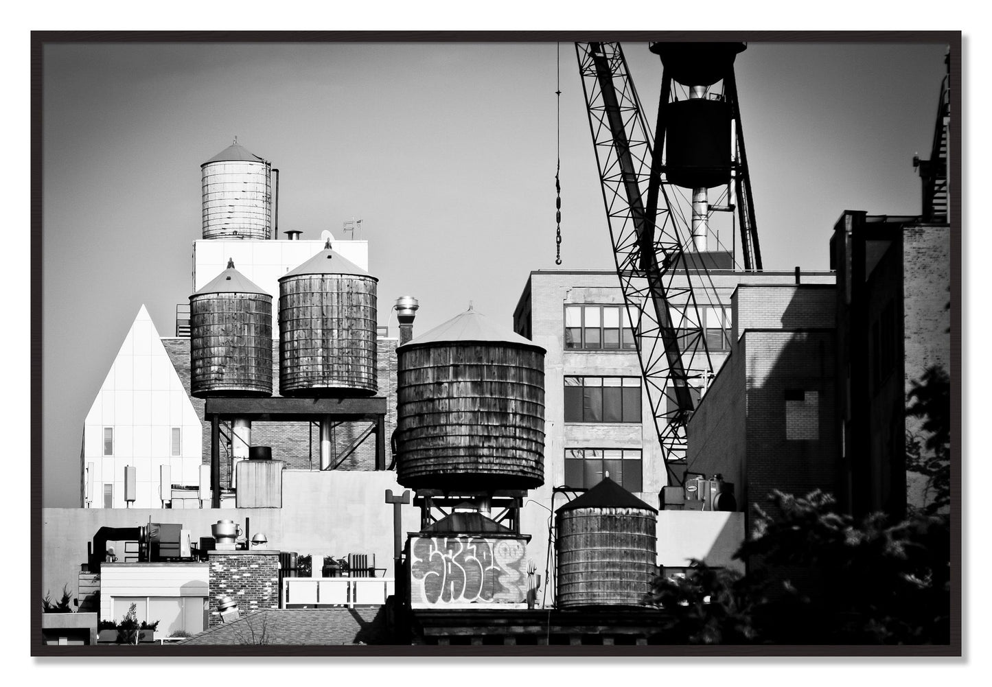 Framed photograph of NYC by Dylan Ozanich, Black Walnut frame, Full Bleed