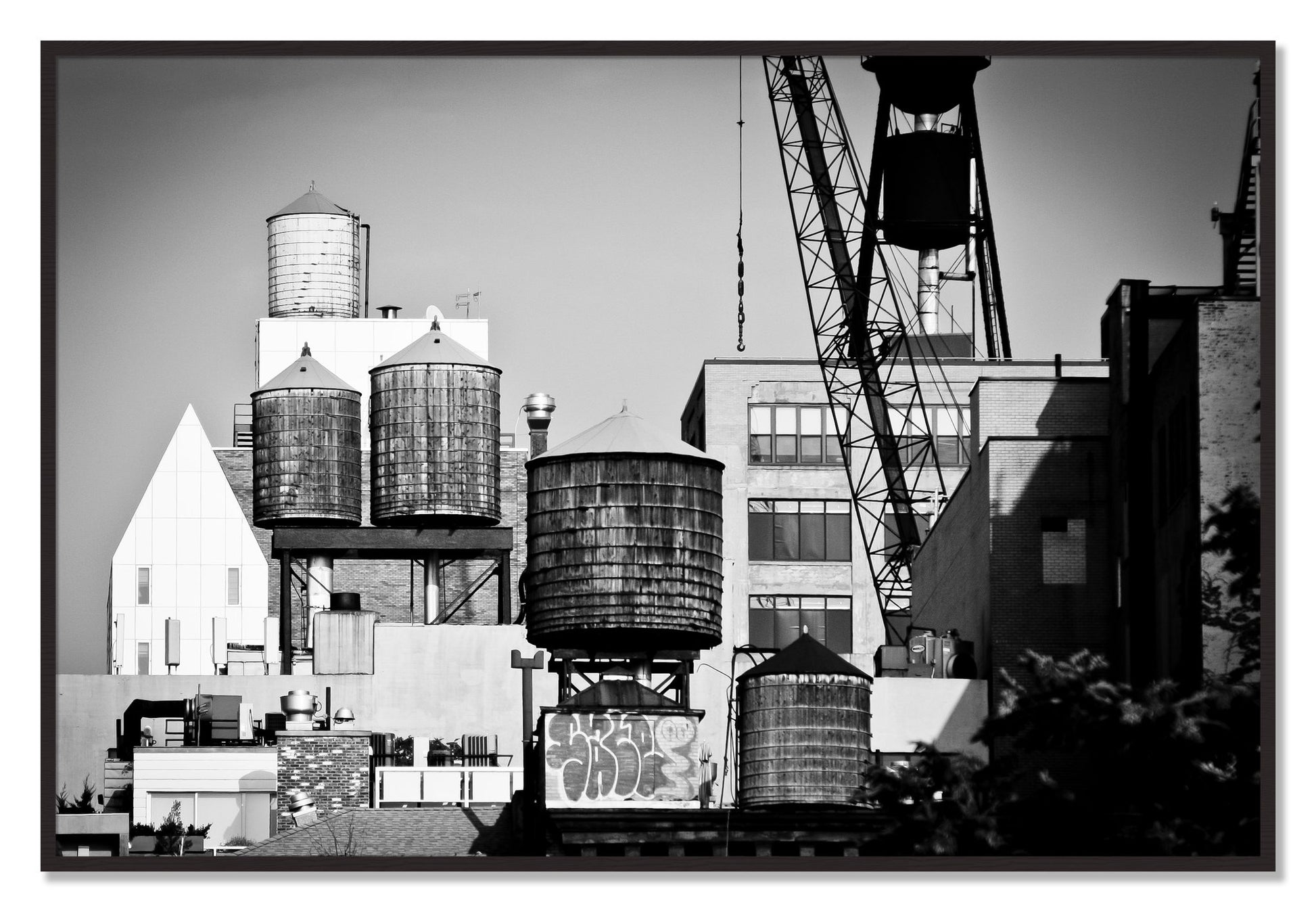 Framed photograph of NYC by Dylan Ozanich, Black Walnut frame, Full Bleed