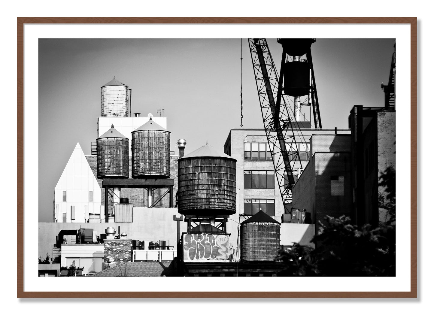 Framed photograph of NYC by Dylan Ozanich, Walnut frame, Borders