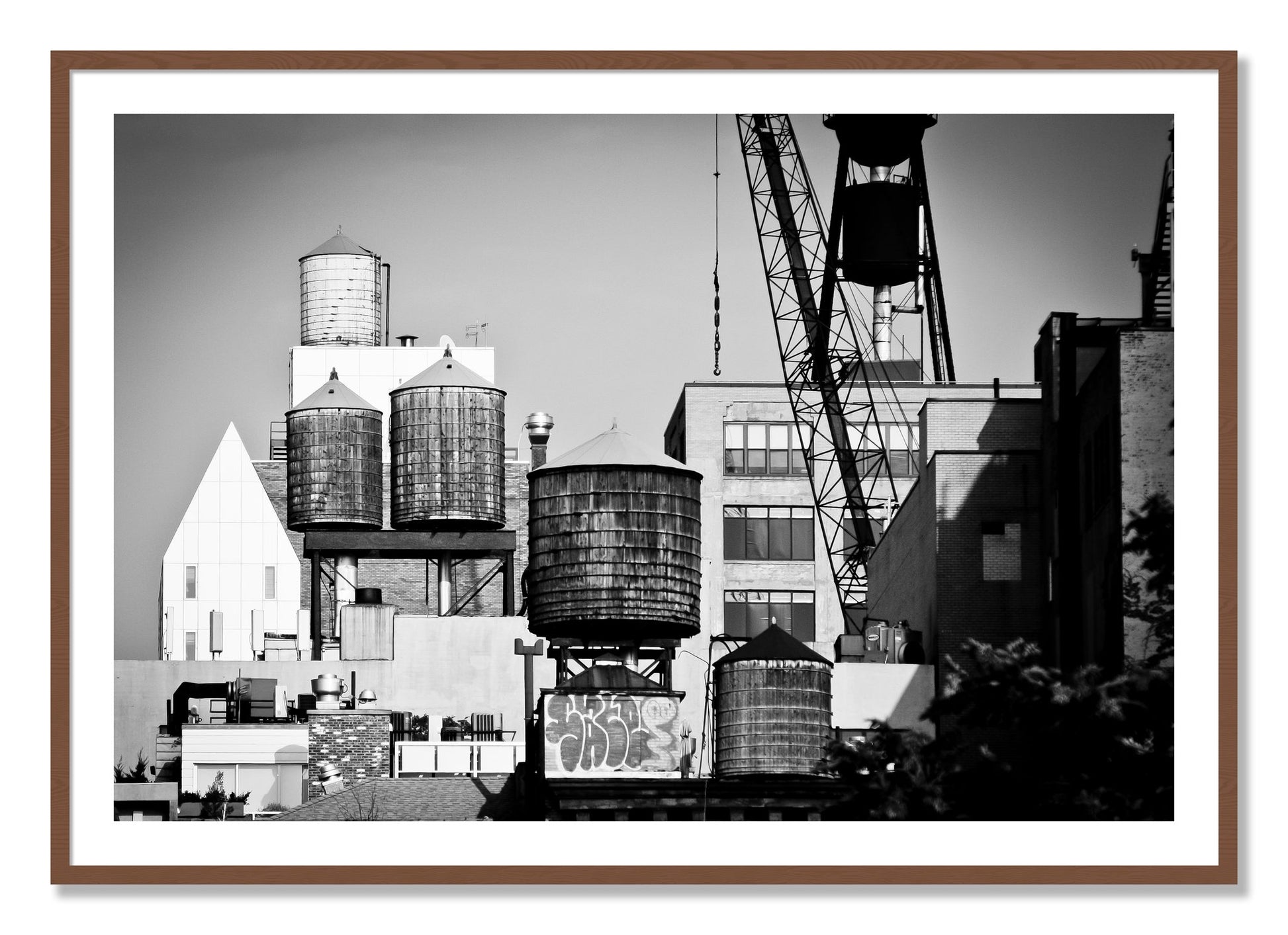 Framed photograph of NYC by Dylan Ozanich, Walnut frame, Borders