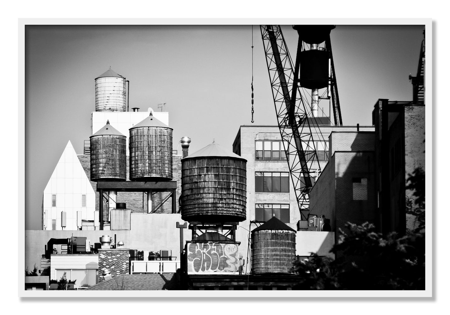 Framed photograph of NYC by Dylan Ozanich, White frame, Full Bleed
