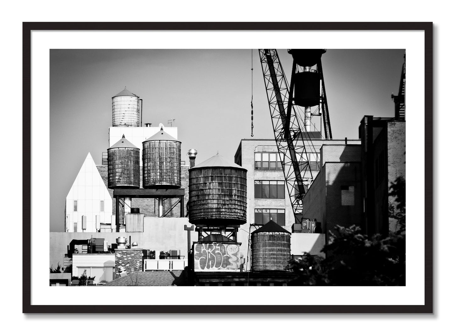 Framed photograph of NYC by Dylan Ozanich, Black Walnut frame, Borders