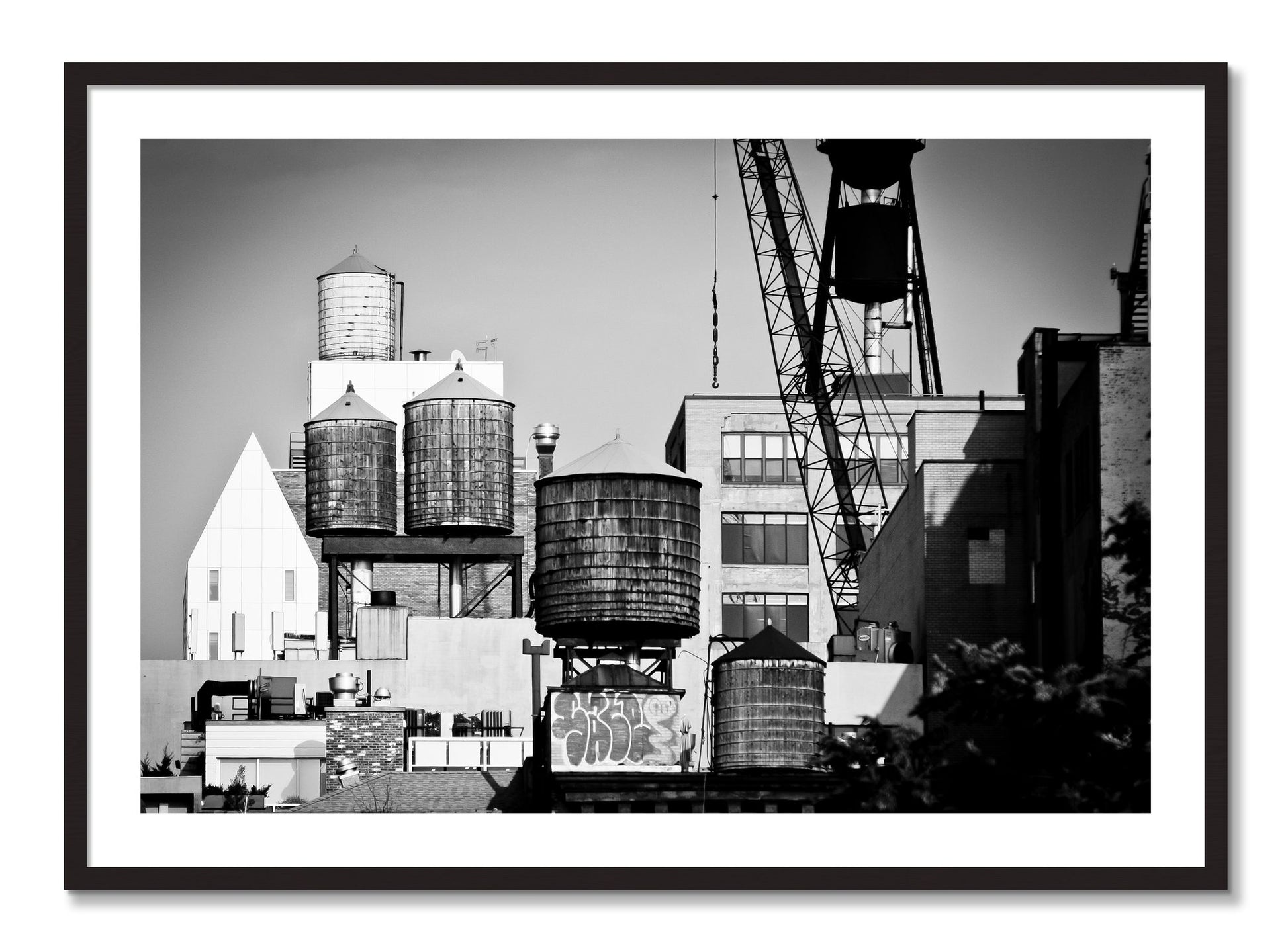 Framed photograph of NYC by Dylan Ozanich, Black Walnut frame, Borders