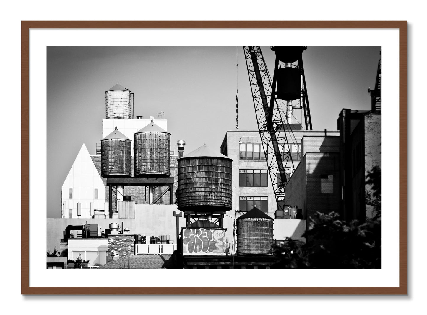 Framed photograph of NYC by Dylan Ozanich, Walnut frame, Borders