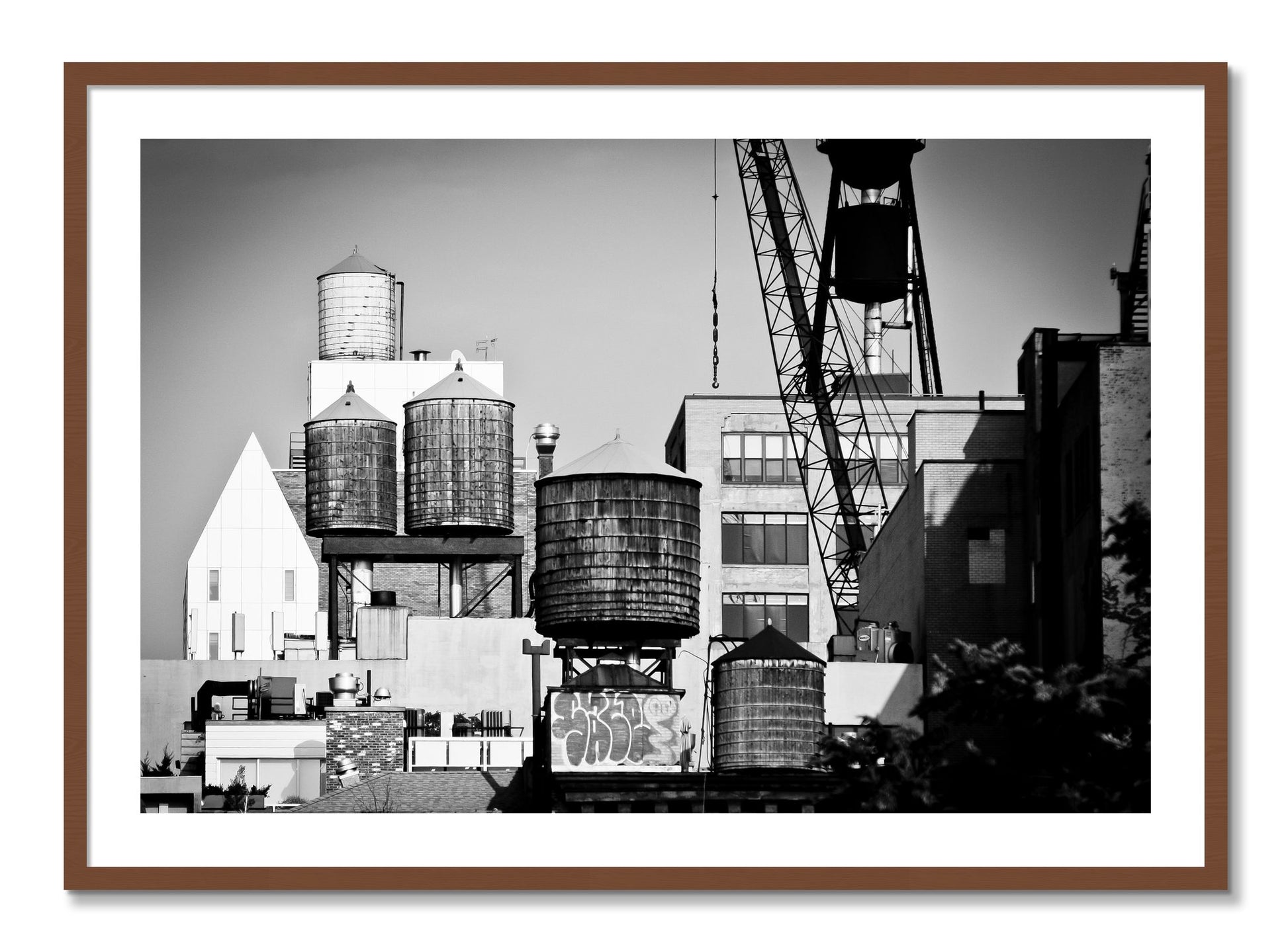 Framed photograph of NYC by Dylan Ozanich, Walnut frame, Borders