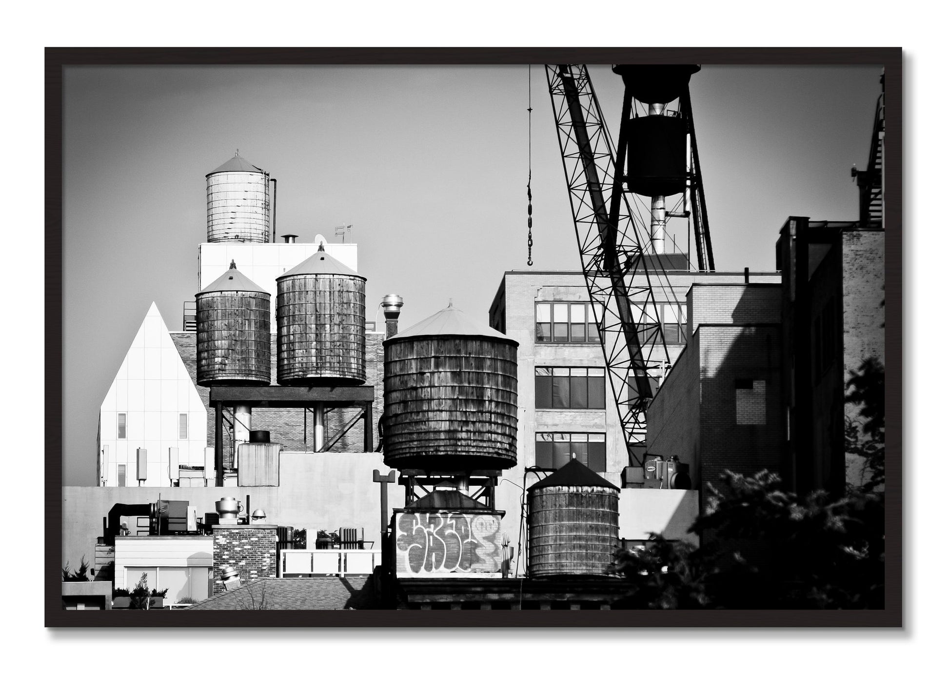Framed photograph of NYC by Dylan Ozanich, Black Walnut frame, Full Bleed