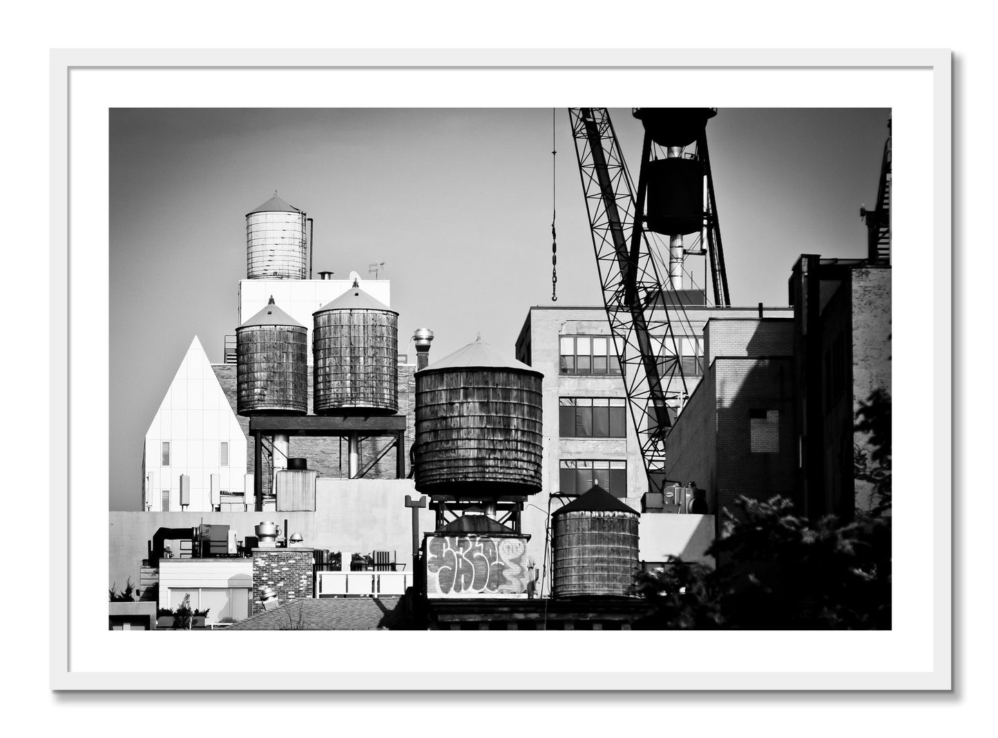 Framed photograph of NYC by Dylan Ozanich, White frame, Full Bleed