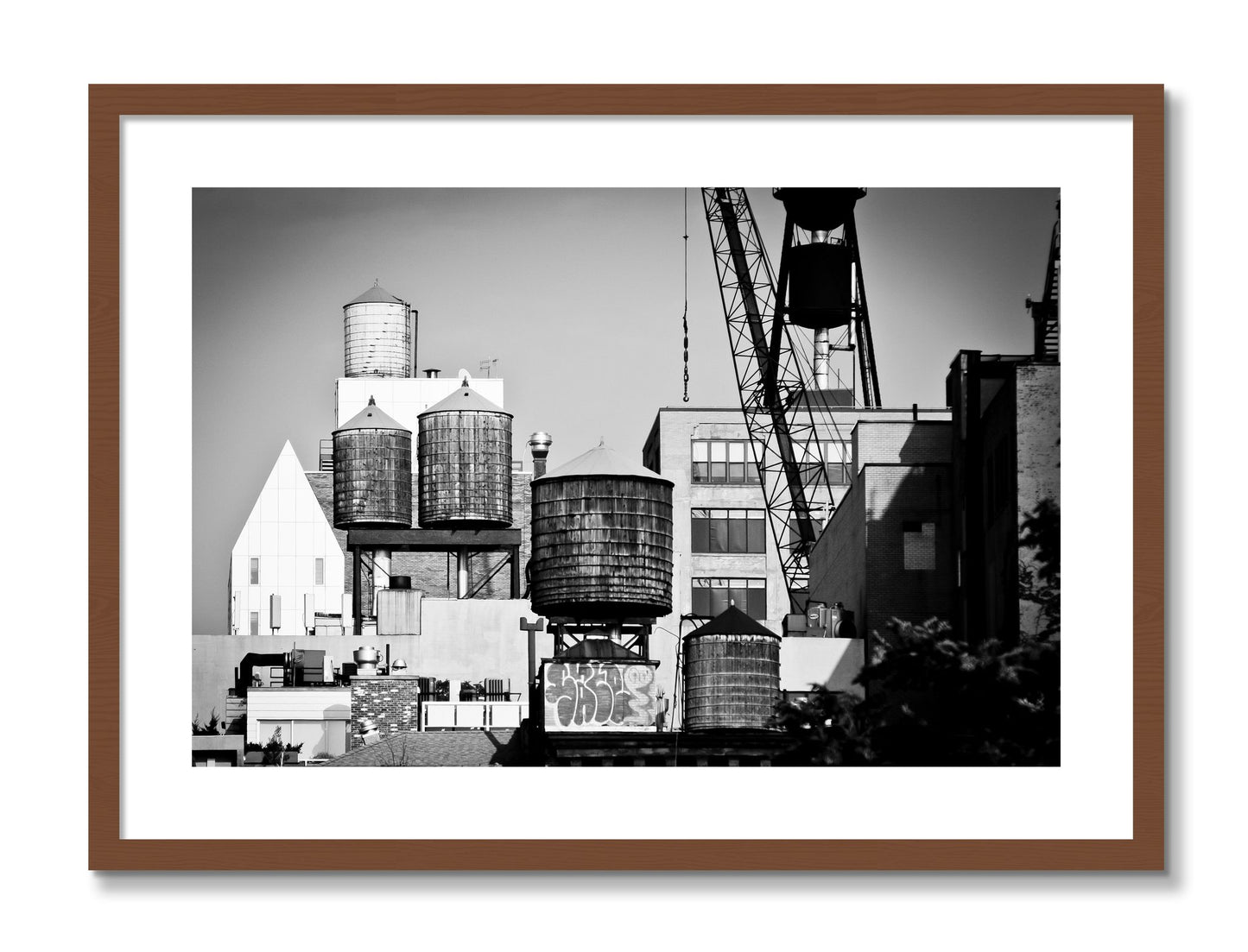 Framed photograph of NYC by Dylan Ozanich, Walnut frame, Borders