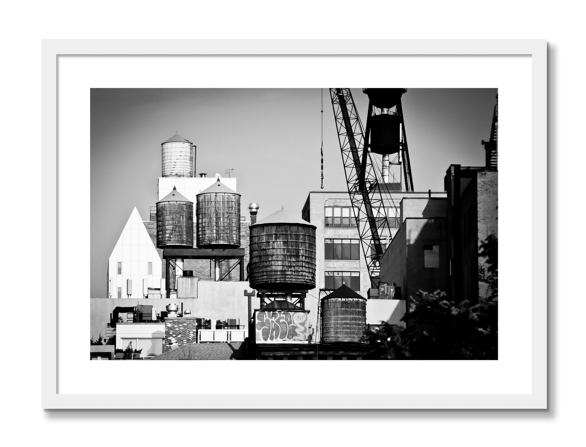 Framed photograph of NYC by Dylan Ozanich, White frame, Borders