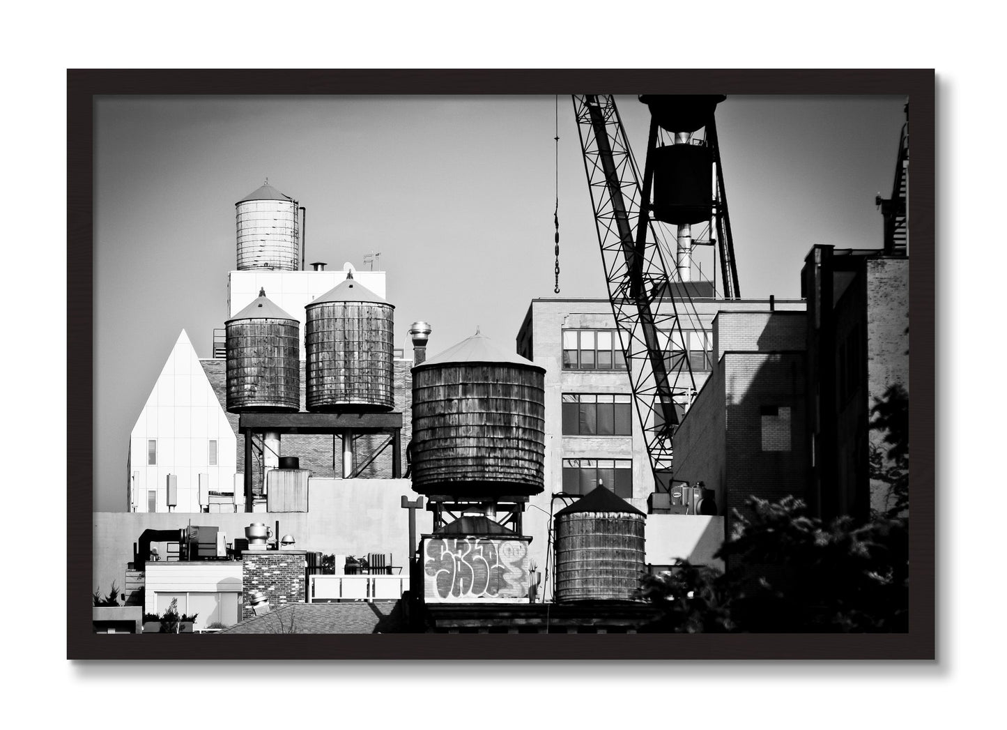 Framed photograph of NYC by Dylan Ozanich, Black Walnut frame, Full Bleed