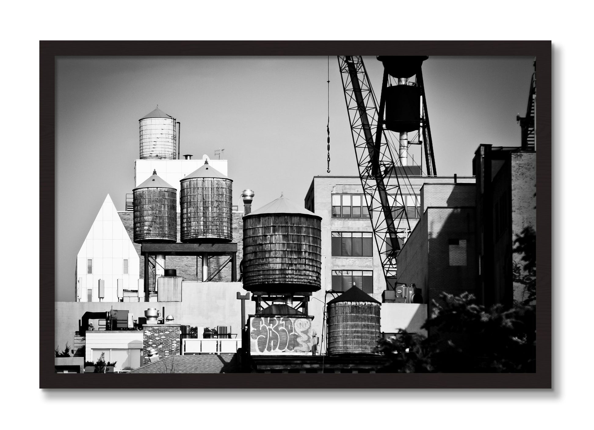 Framed photograph of NYC by Dylan Ozanich, Black Walnut frame, Full Bleed