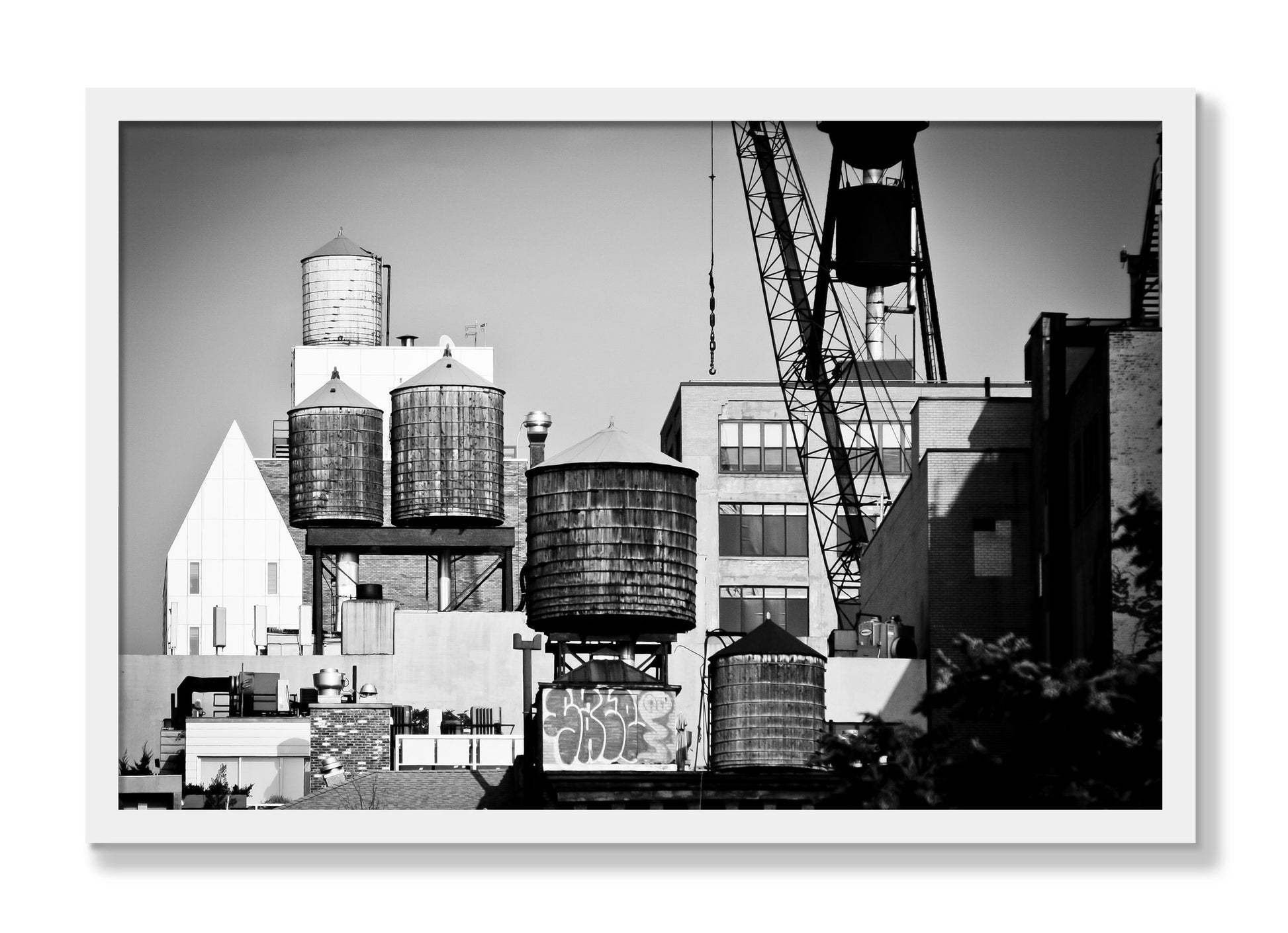 Framed photograph of NYC by Dylan Ozanich, White frame, Full Bleed