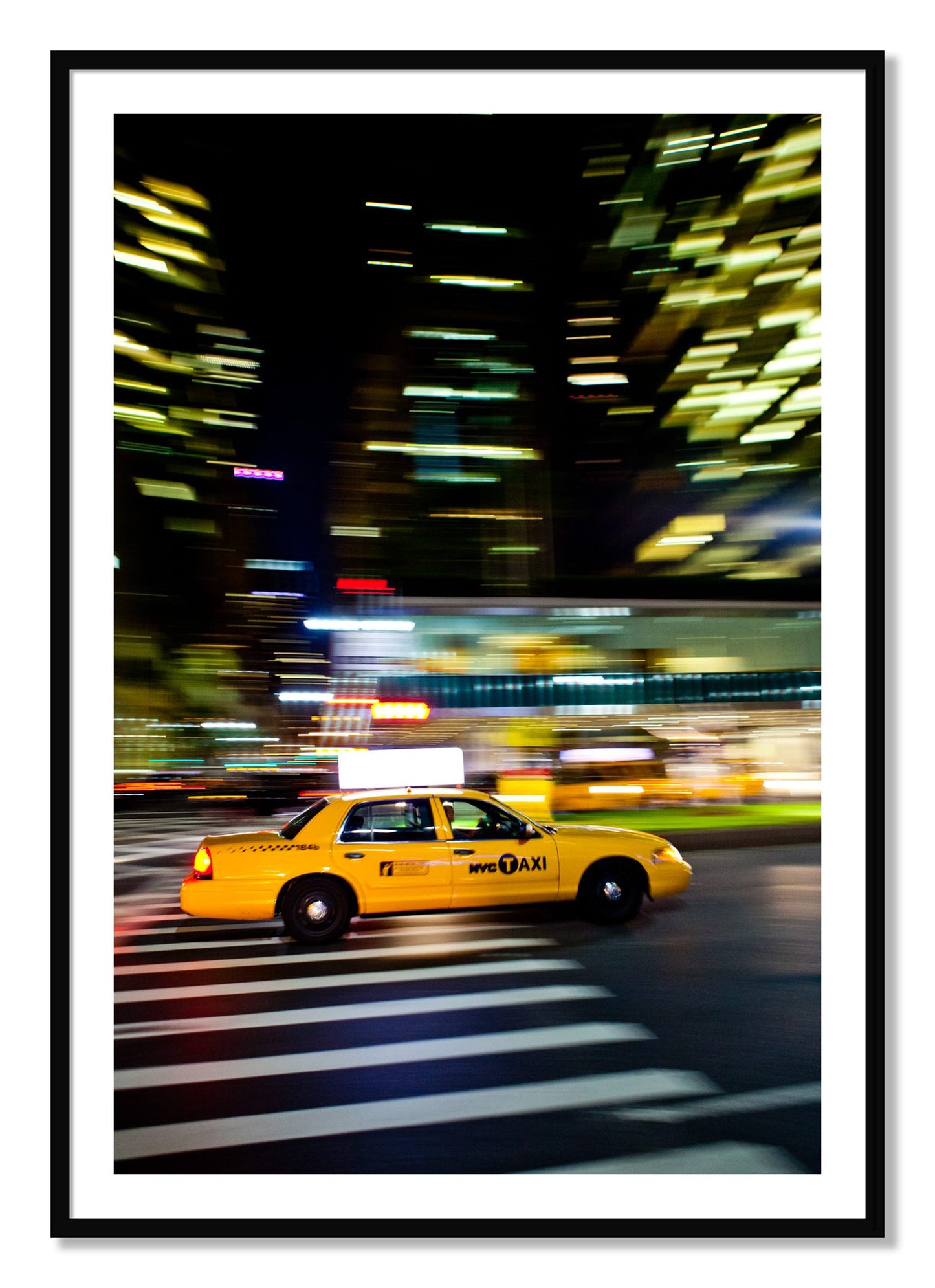 Framed photograph of NYCTaxi by Dylan Ozanich, Black frame, Borders