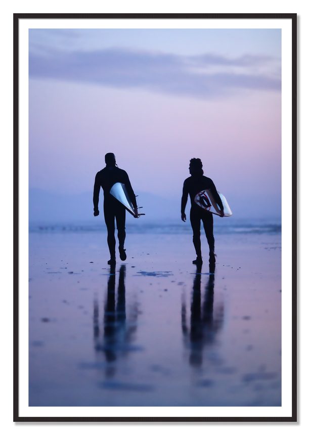 Ocean Beach Surf by Dylan Ozanich, 48×72 print with a White Border in a Black Walnut frame