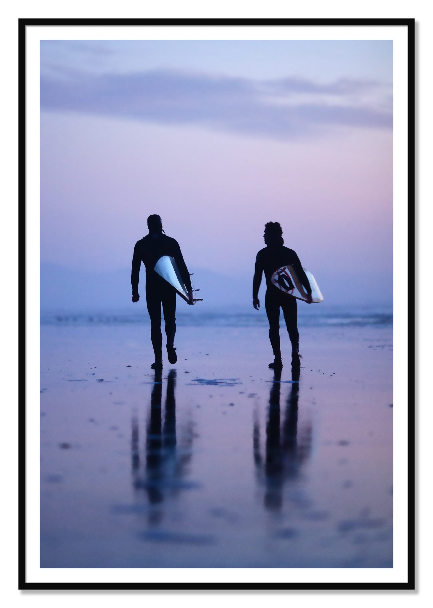 Ocean Beach Surf by Dylan Ozanich, 48×72 print with a White Border in a Black frame