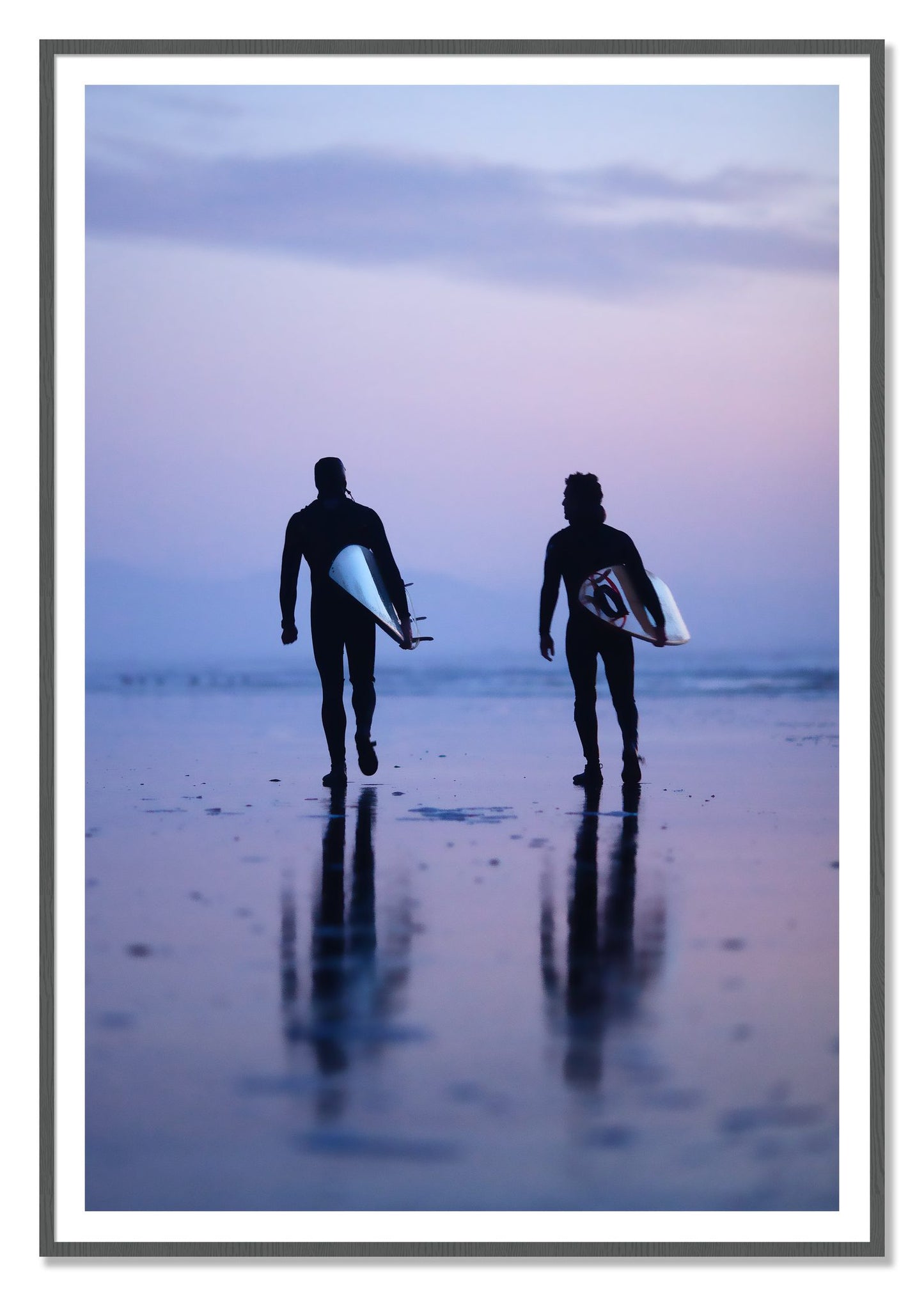 Ocean Beach Surf by Dylan Ozanich, 48×72 print with a White Border in a Grey frame