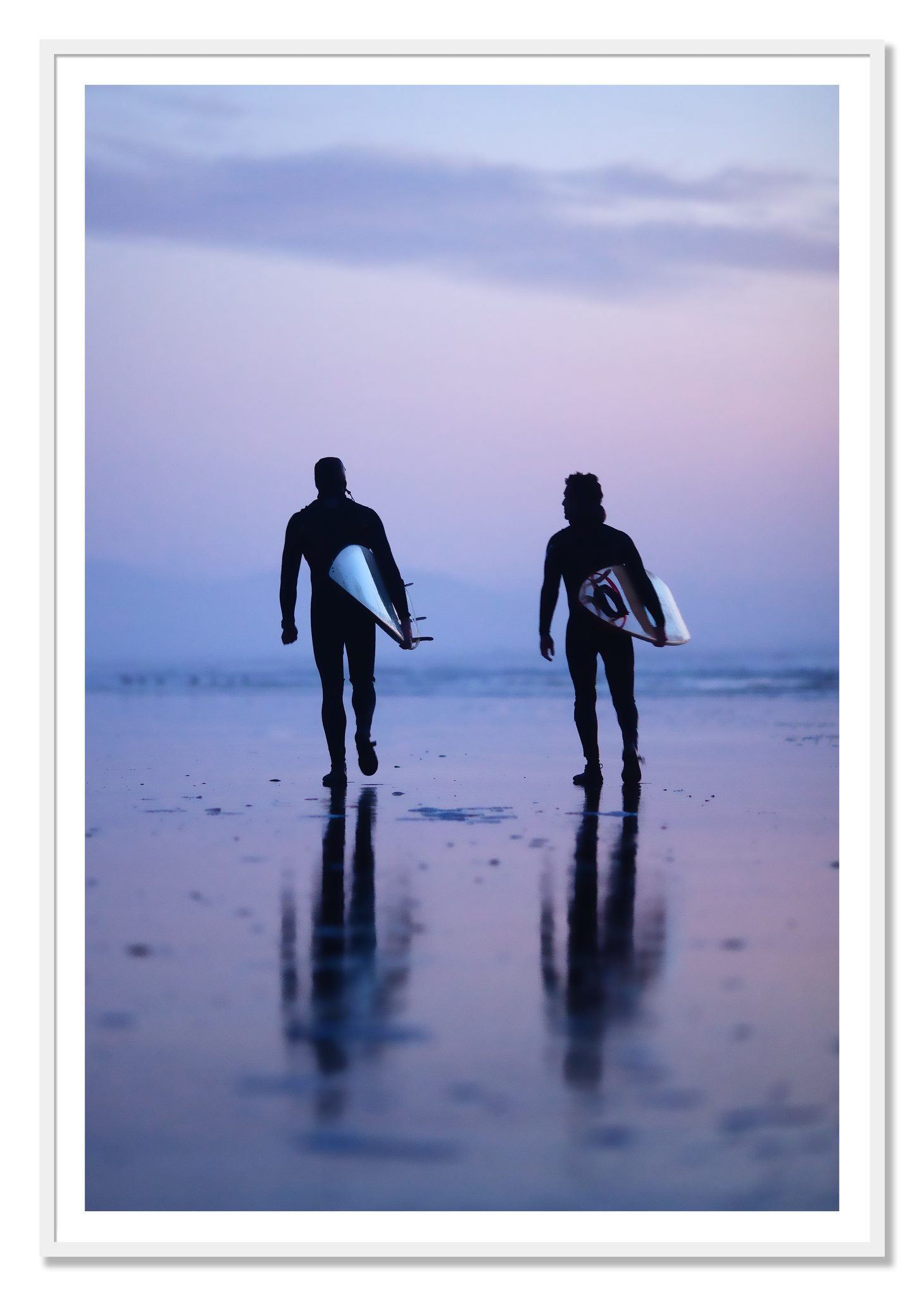 Ocean Beach Surf by Dylan Ozanich, 48×72 print with a White Border in a White frame