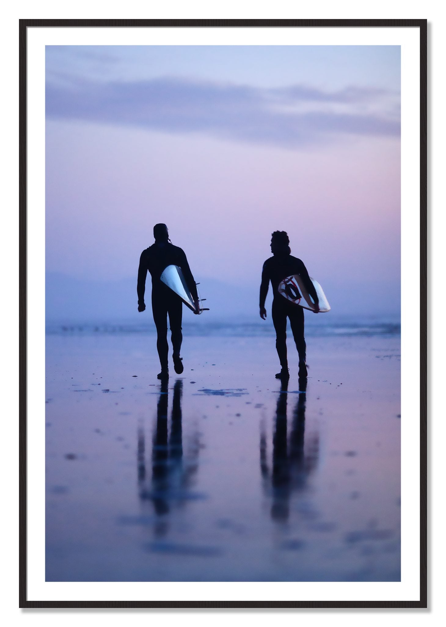 Framed photograph of Ocean Beach Surf by Dylan Ozanich, Black Walnut frame, Borders