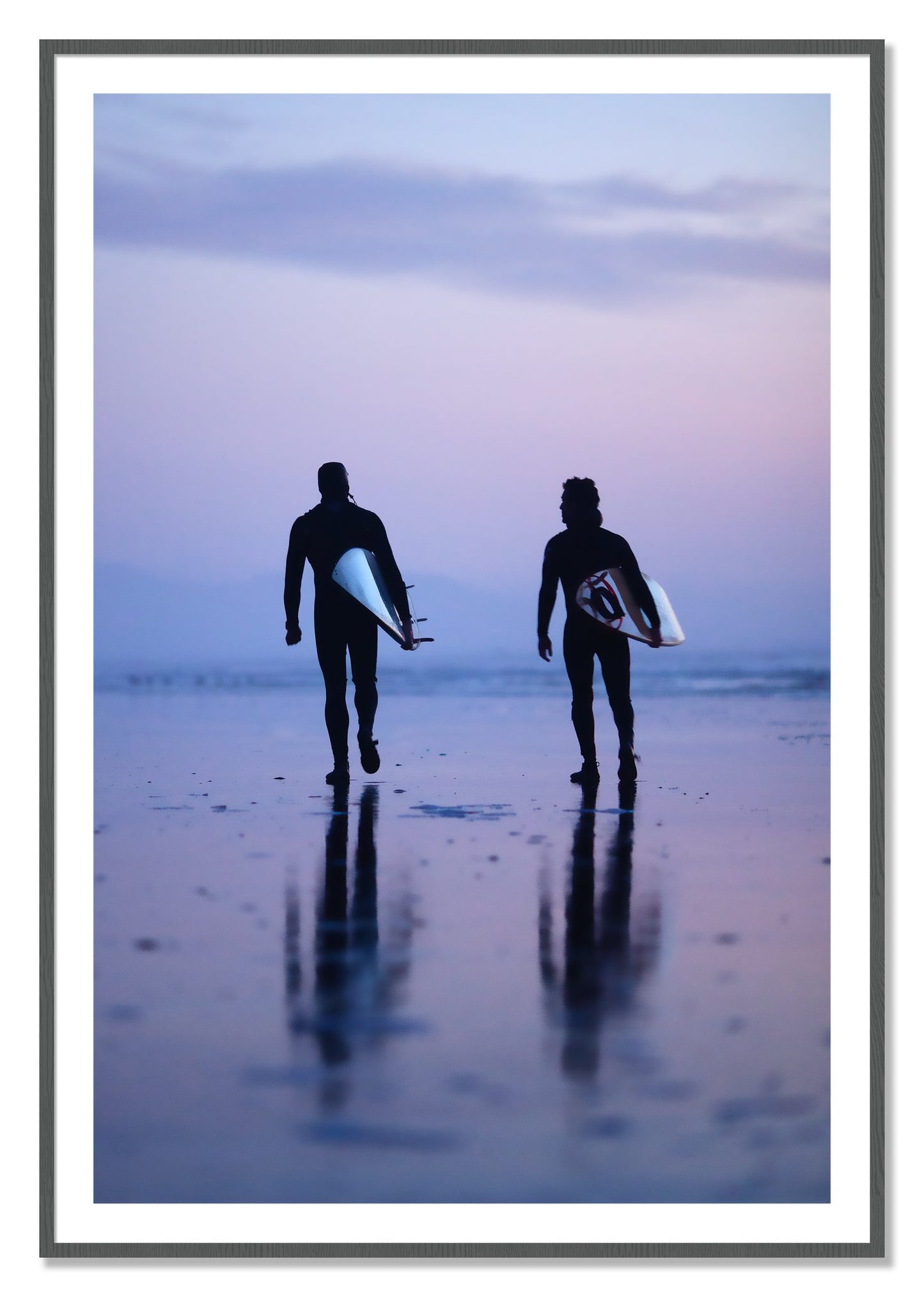 Framed photograph of Ocean Beach Surf by Dylan Ozanich, Grey frame, Borders