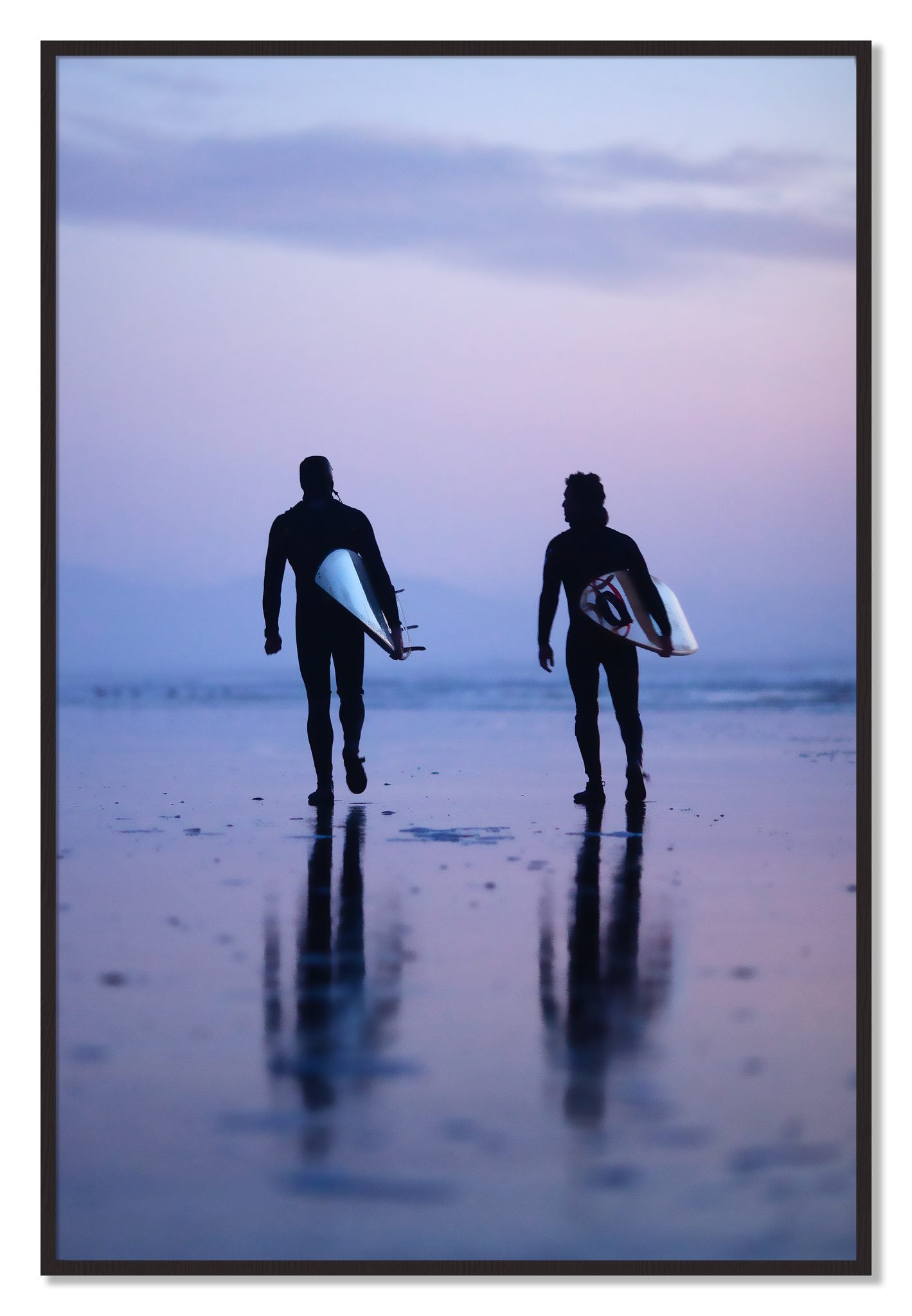 Framed photograph of Ocean Beach Surf by Dylan Ozanich, Black Walnut frame, Full Bleed