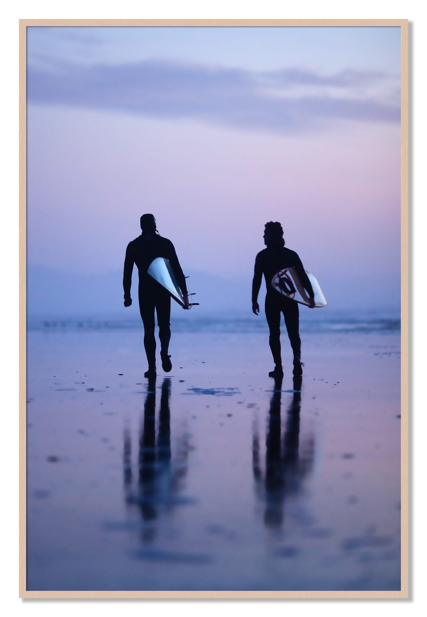 Framed photograph of Ocean Beach Surf by Dylan Ozanich, Maple frame, Full Bleed