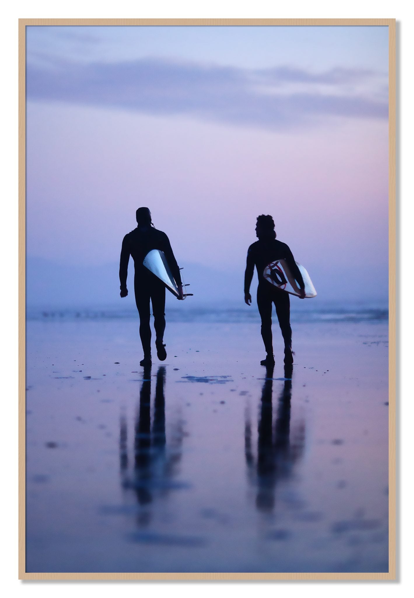 Framed photograph of Ocean Beach Surf by Dylan Ozanich, Oak frame, Full Bleed