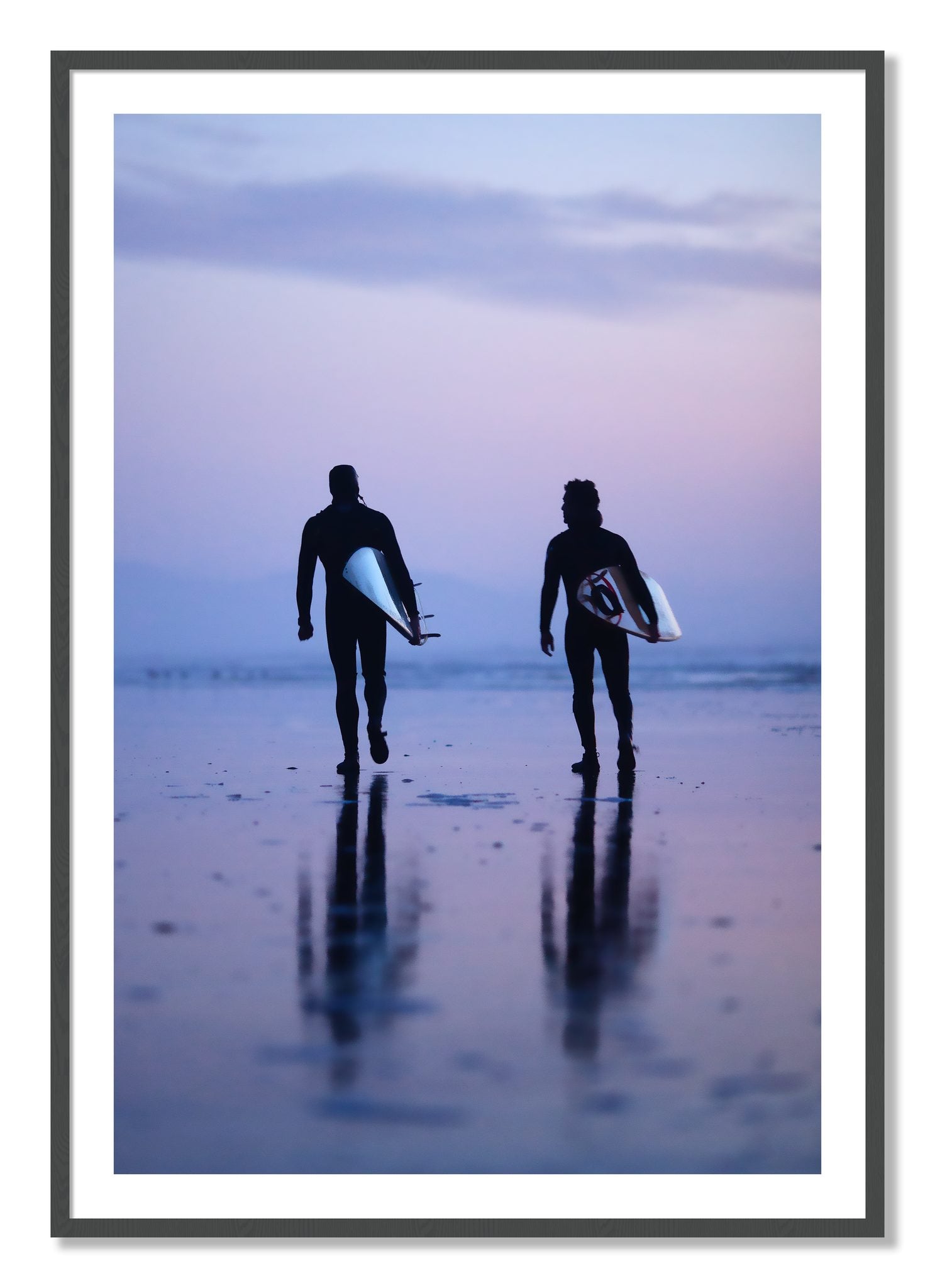 Framed photograph of Ocean Beach Surf by Dylan Ozanich, Grey frame, Borders