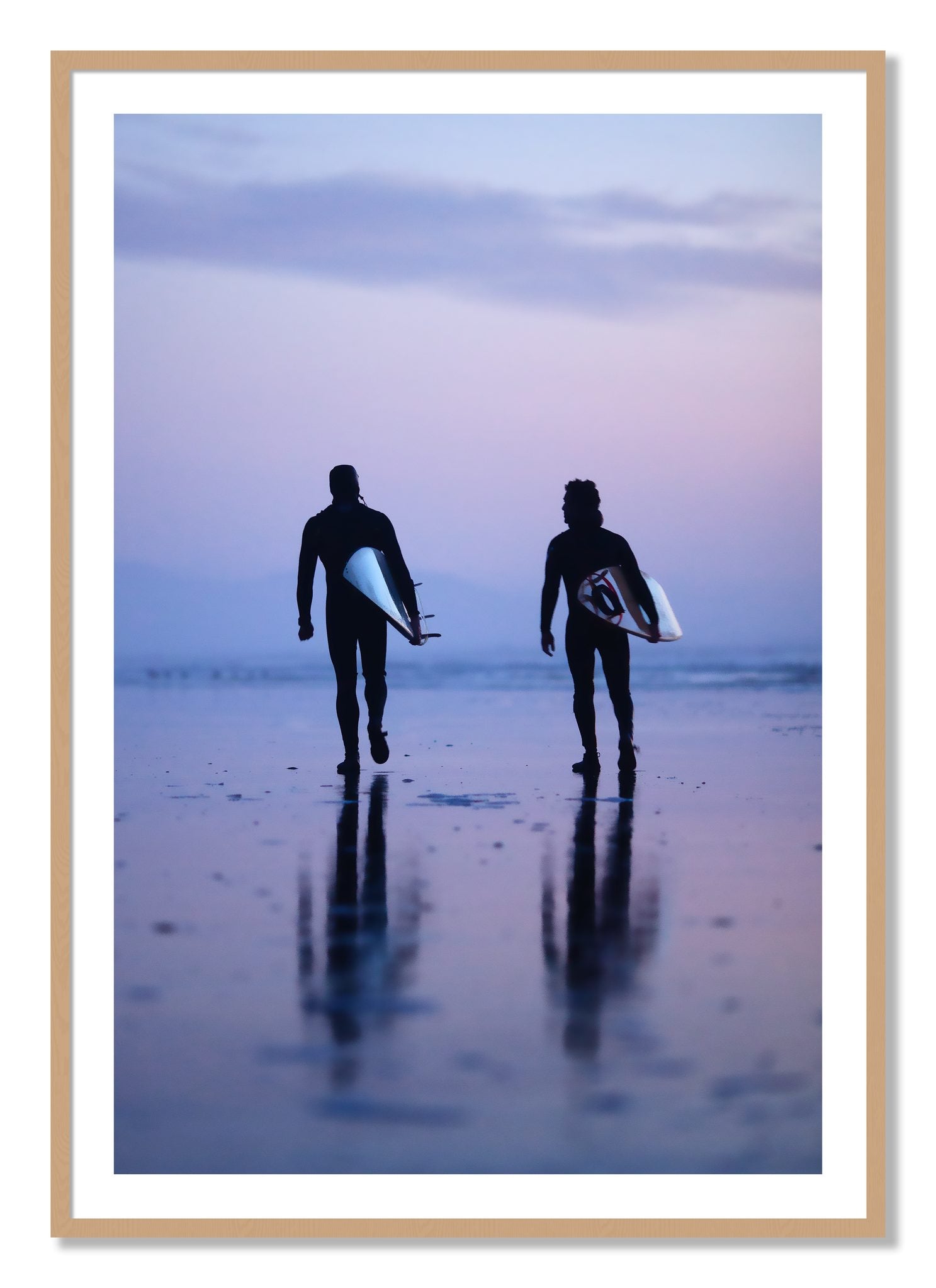 Framed photograph of Ocean Beach Surf by Dylan Ozanich, Oak frame, Borders