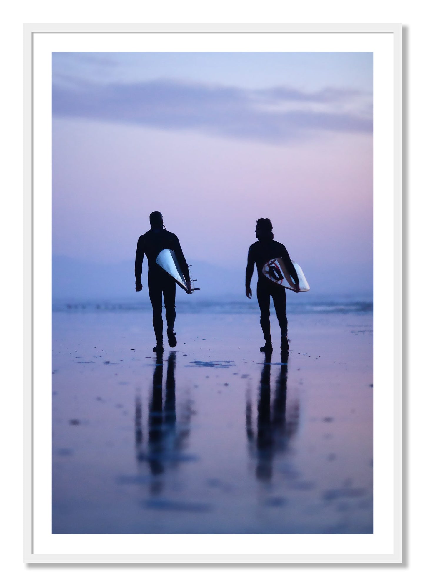 Framed photograph of Ocean Beach Surf by Dylan Ozanich, White frame, Borders