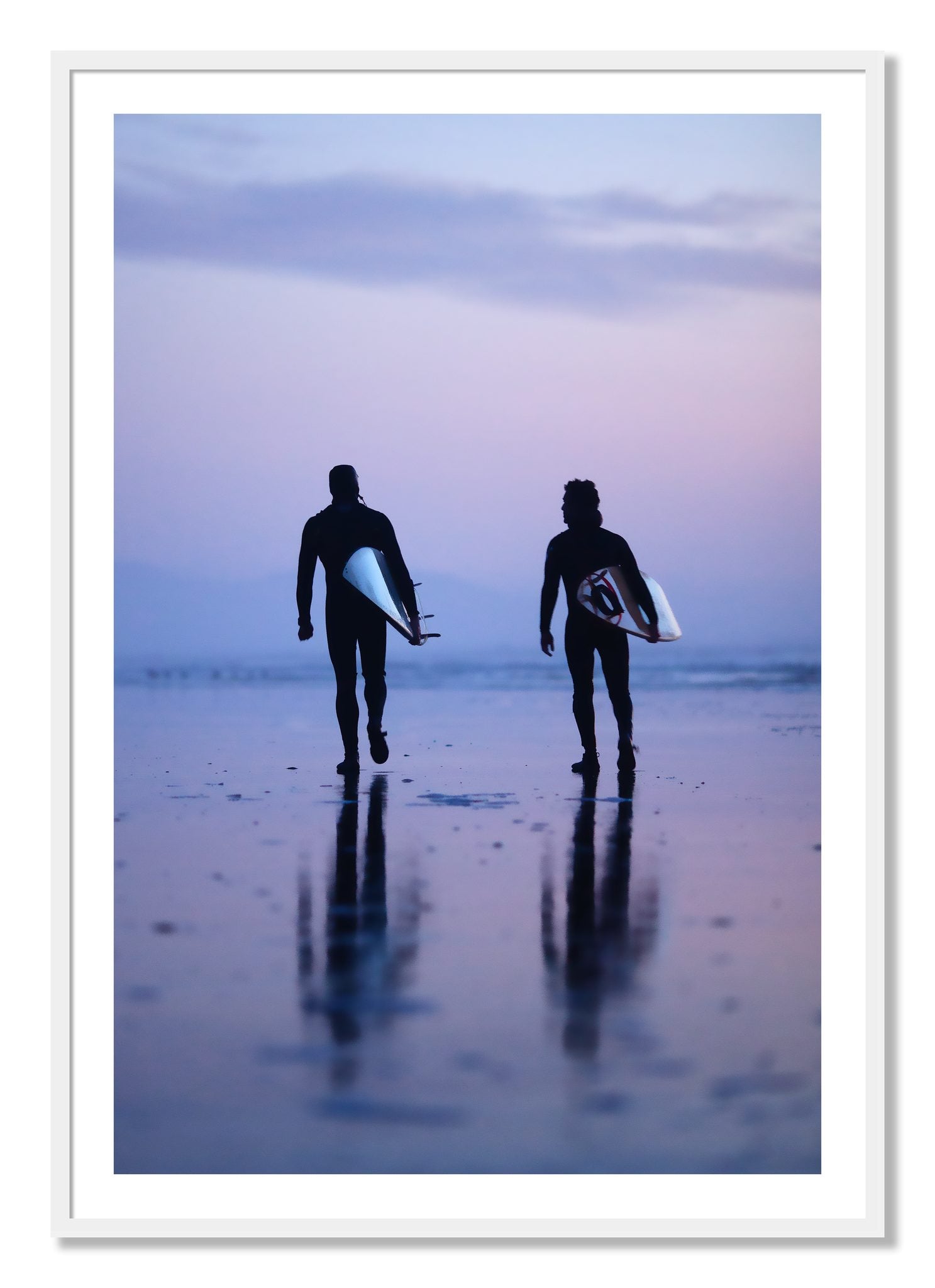 Framed photograph of Ocean Beach Surf by Dylan Ozanich, White frame, Borders