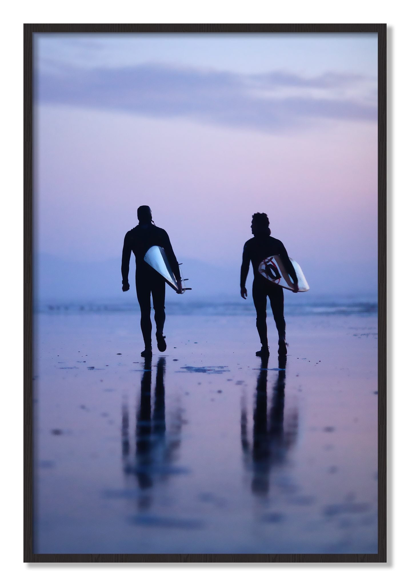 Framed photograph of Ocean Beach Surf by Dylan Ozanich, Black Walnut frame, Full Bleed