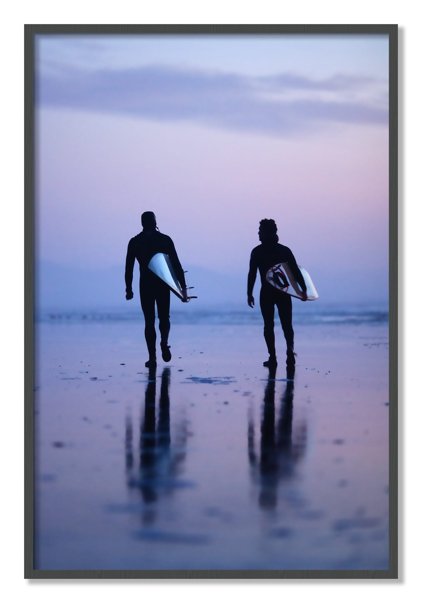 Framed photograph of Ocean Beach Surf by Dylan Ozanich, Grey frame, Full Bleed