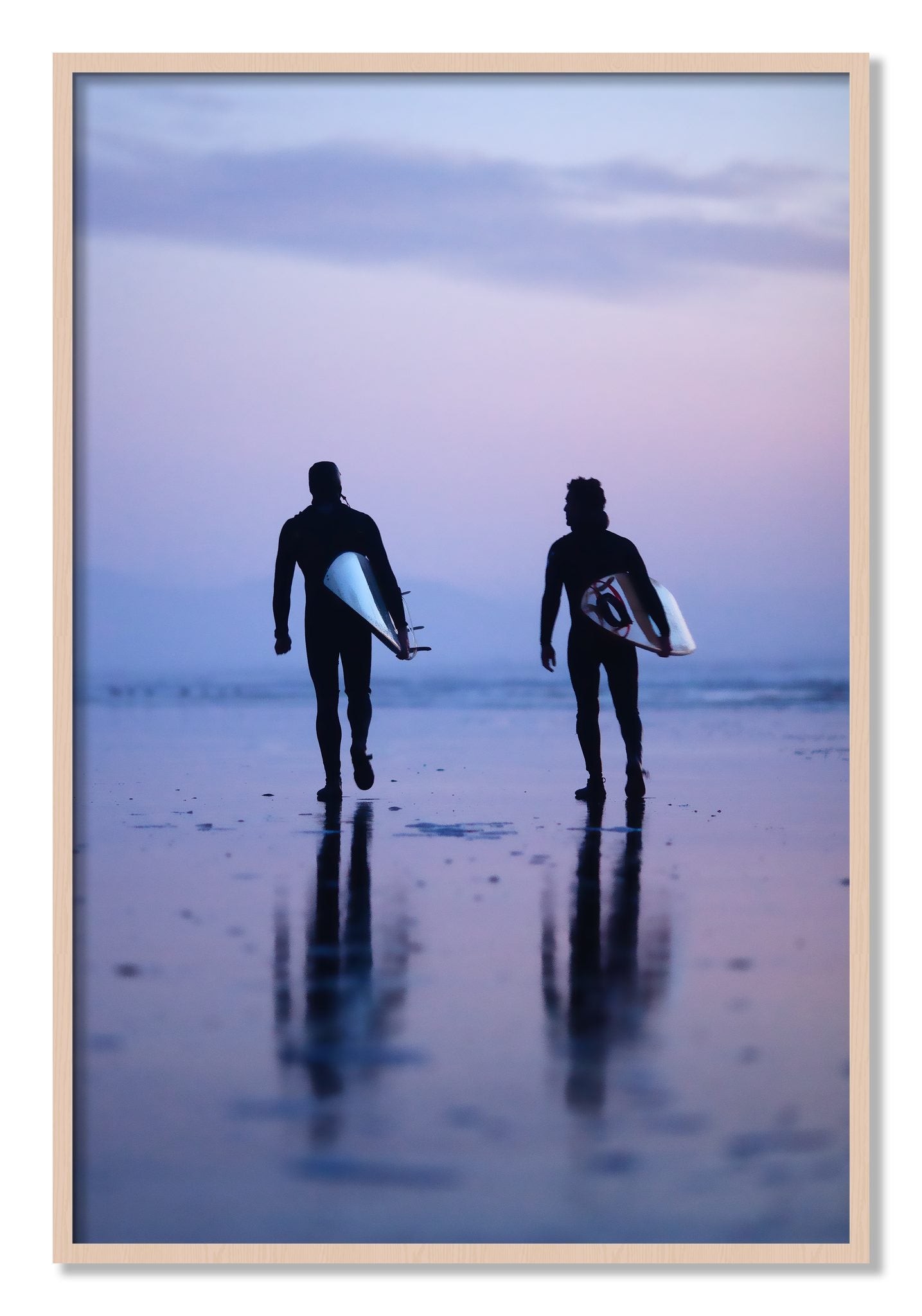Framed photograph of Ocean Beach Surf by Dylan Ozanich, Maple frame, Full Bleed