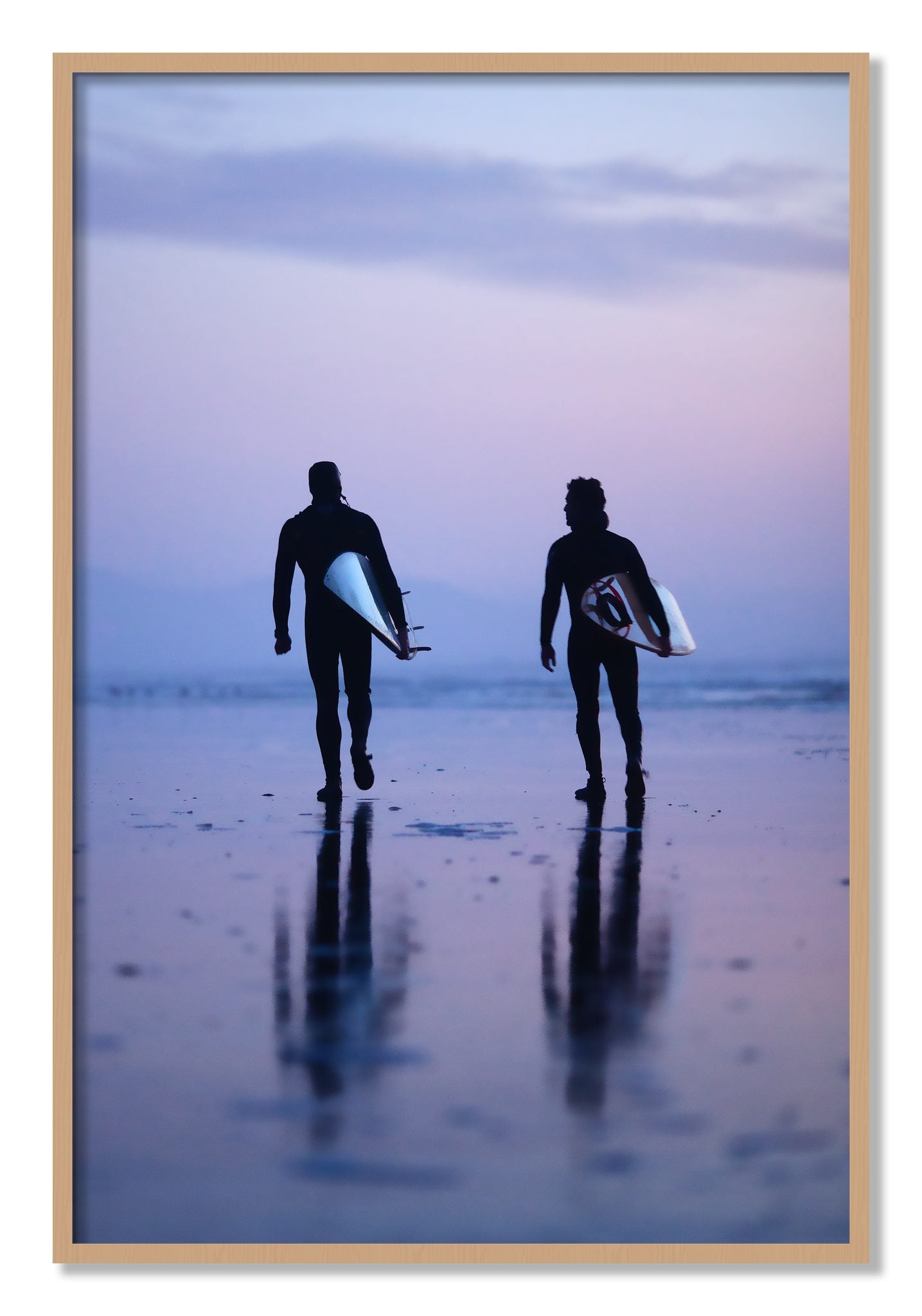 Framed photograph of Ocean Beach Surf by Dylan Ozanich, Oak frame, Full Bleed