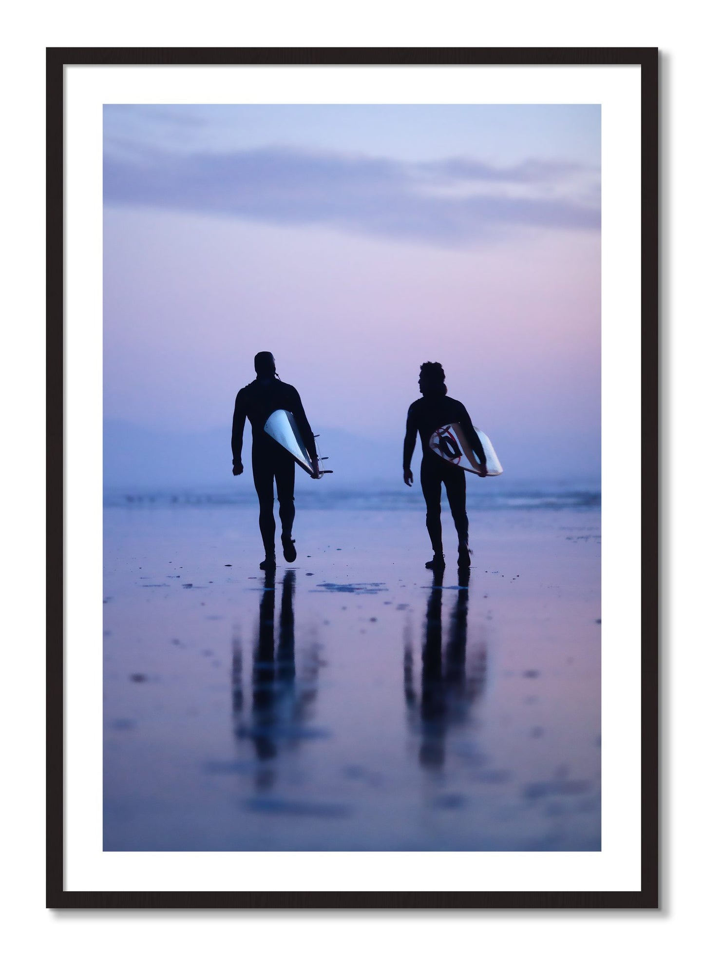 Framed photograph of Ocean Beach Surf by Dylan Ozanich, Black Walnut frame, Borders