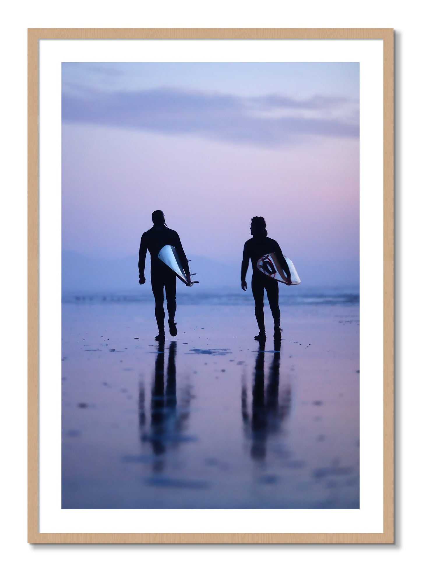 Framed photograph of Ocean Beach Surf by Dylan Ozanich, Oak frame, Borders
