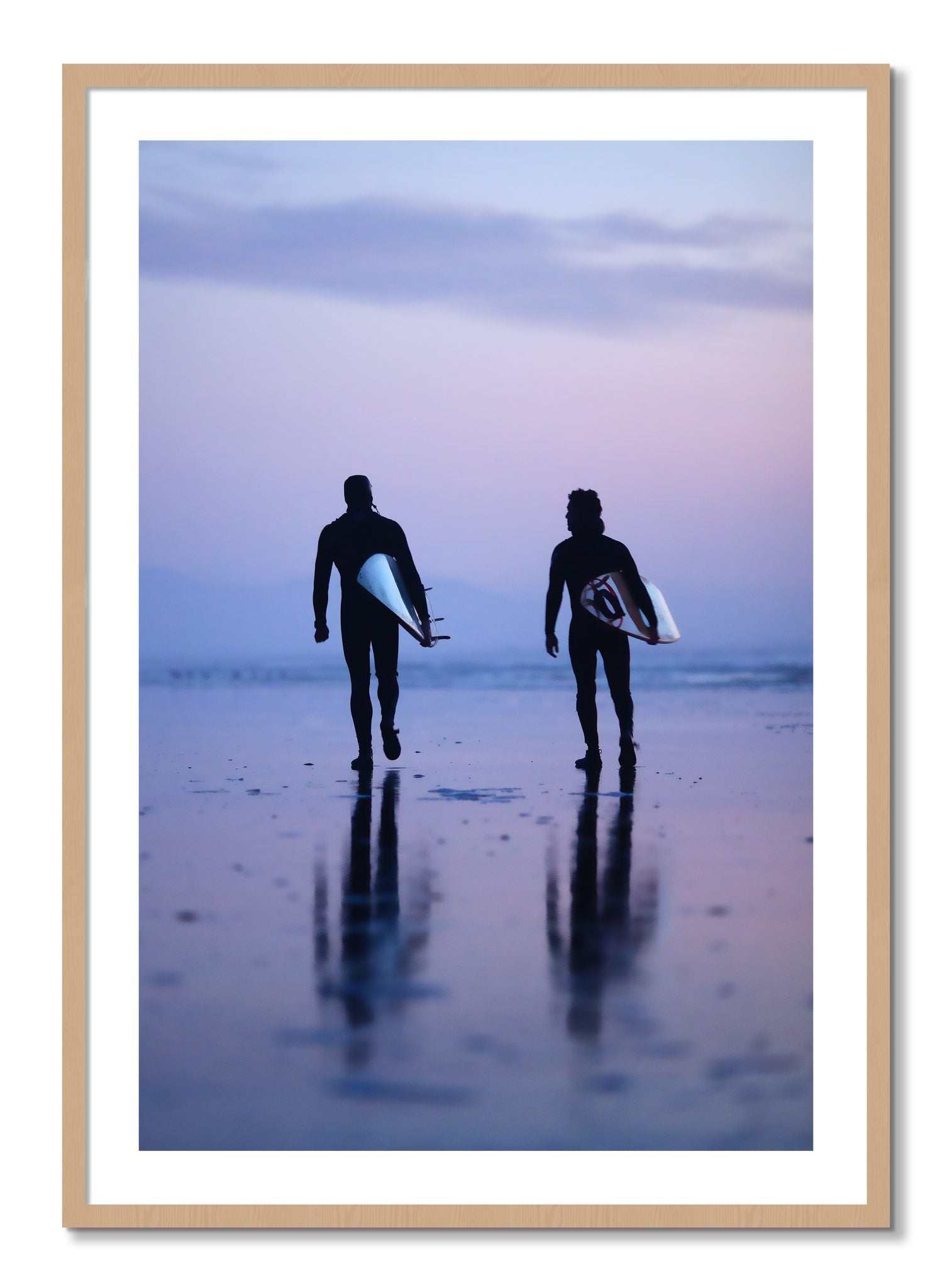 Framed photograph of Ocean Beach Surf by Dylan Ozanich, Oak frame, Borders