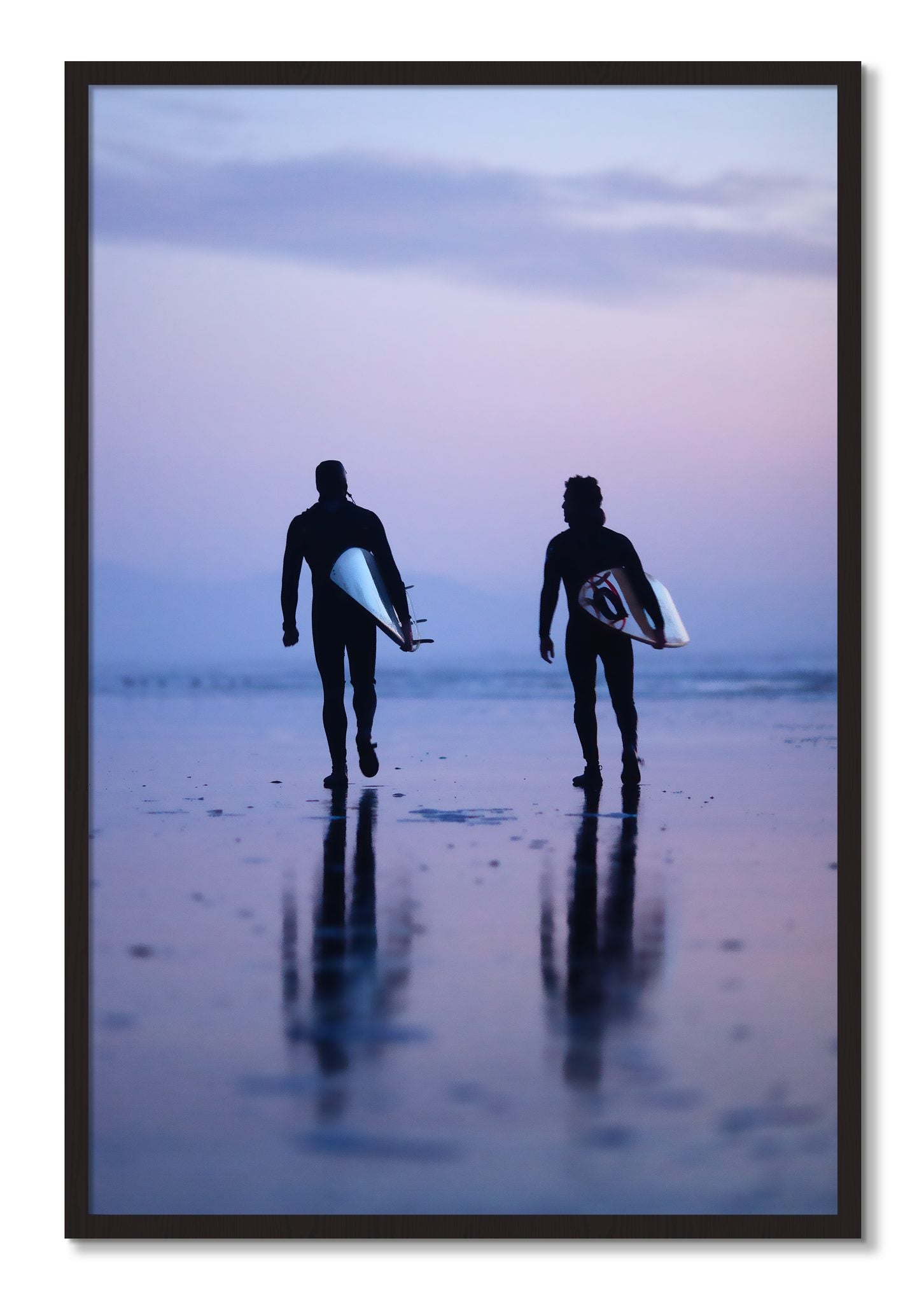 Framed photograph of Ocean Beach Surf by Dylan Ozanich, Black Walnut frame, Full Bleed